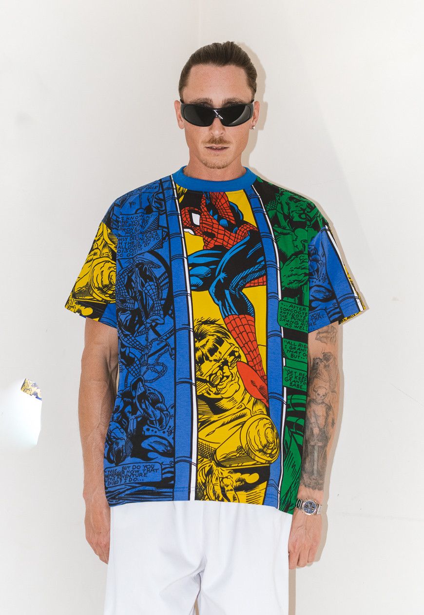 image of 90's Collectible Marvel Comics Spiderman All-Over Print Tee, Men's (Size XL)
