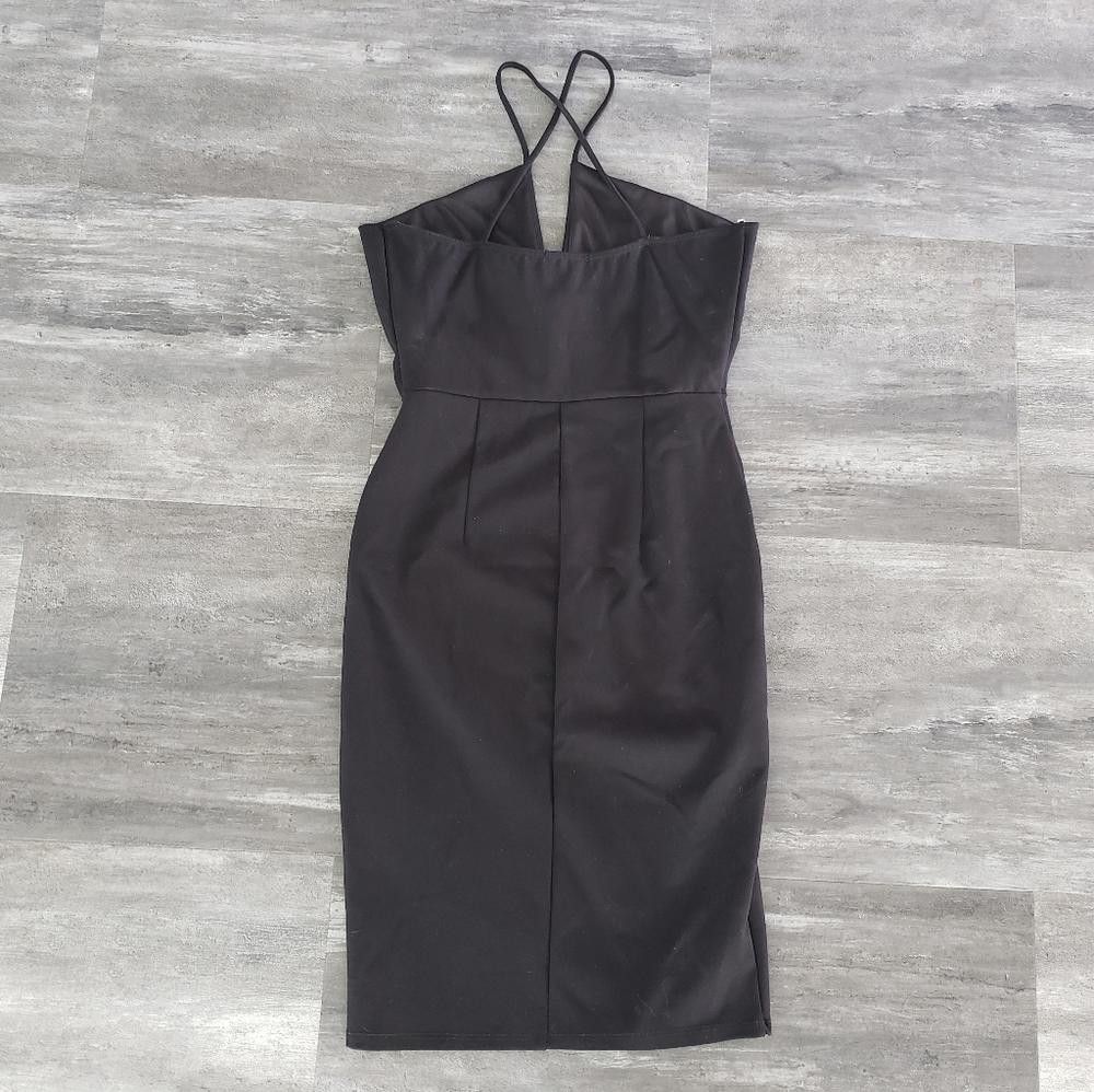Designer Black Cross Strapped Blue Blush Midi Size M / US 6-8 / IT 42-44 - 2 Thumbnail
