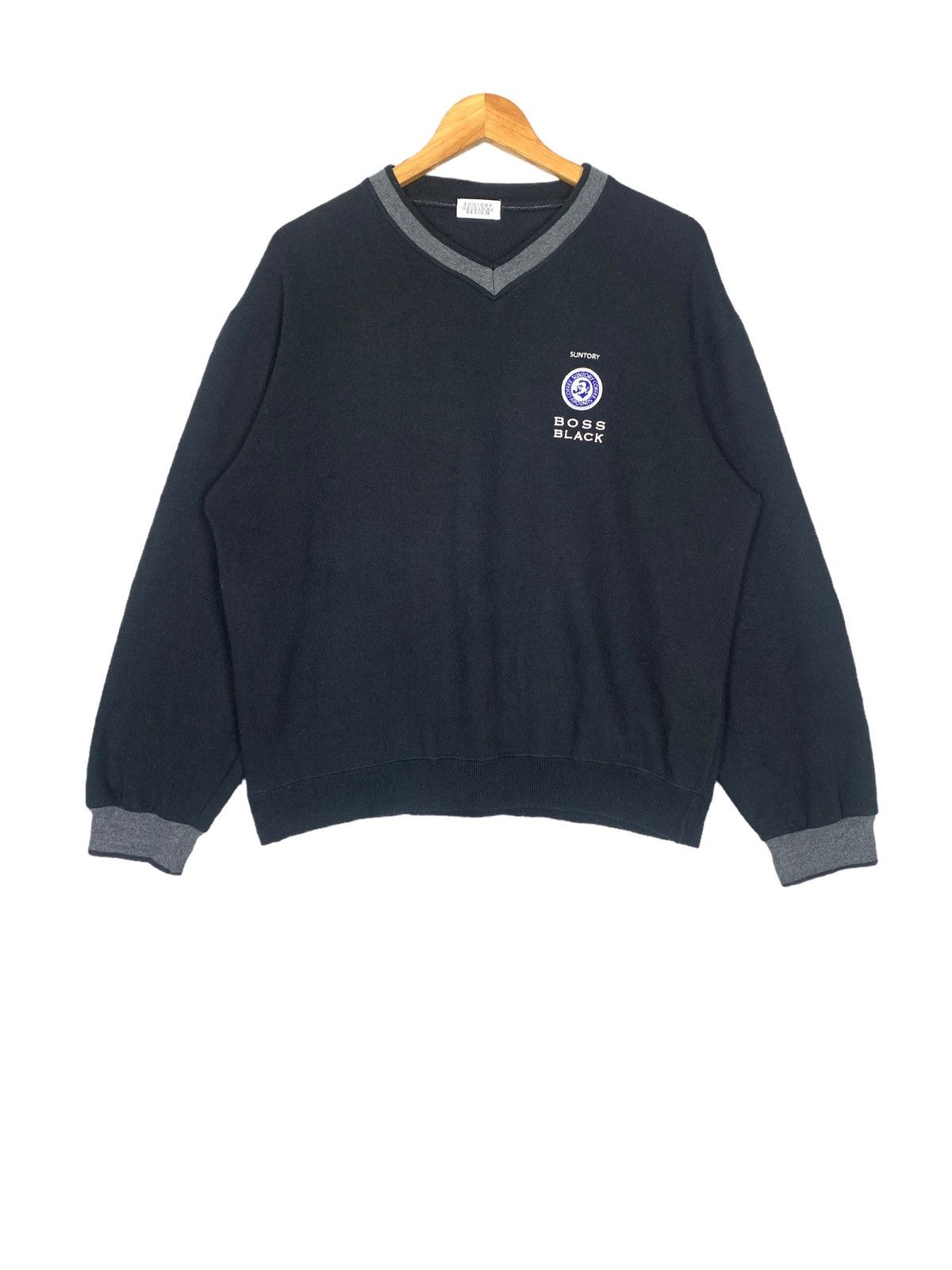 Vintage Suntory Coffee Boss Black Suntory Original Design Vneck Size US M / EU 48-50 / 2 - 1 Thumbnail