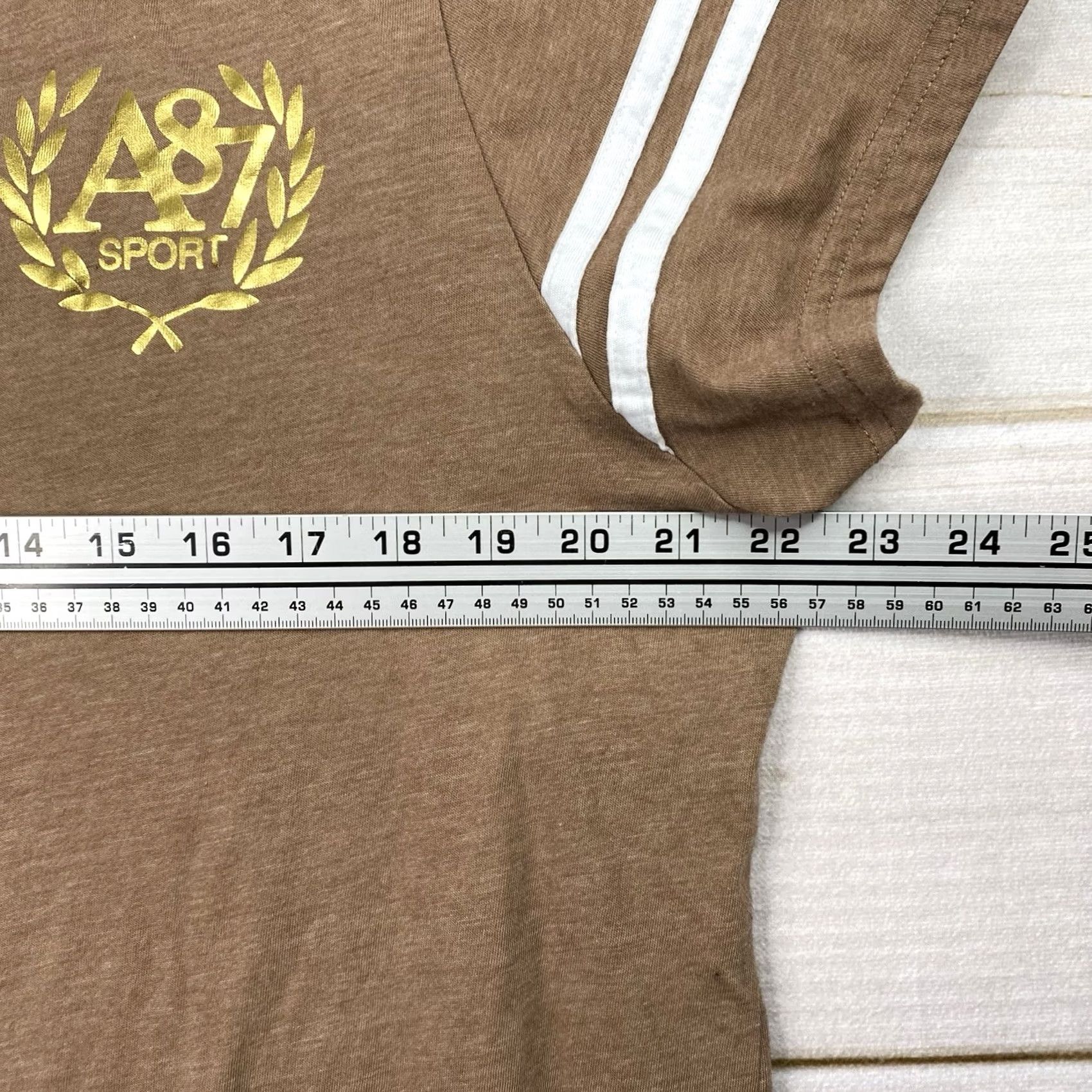 Vintage Aéropostale A87 T-Shirt Women's 2X Brown V-Neck Pullover Short Sleeve Activewear Casual Sportswear Sweatshirt Style Size XXL / US 16-18 / IT 52-54 - 5 Thumbnail