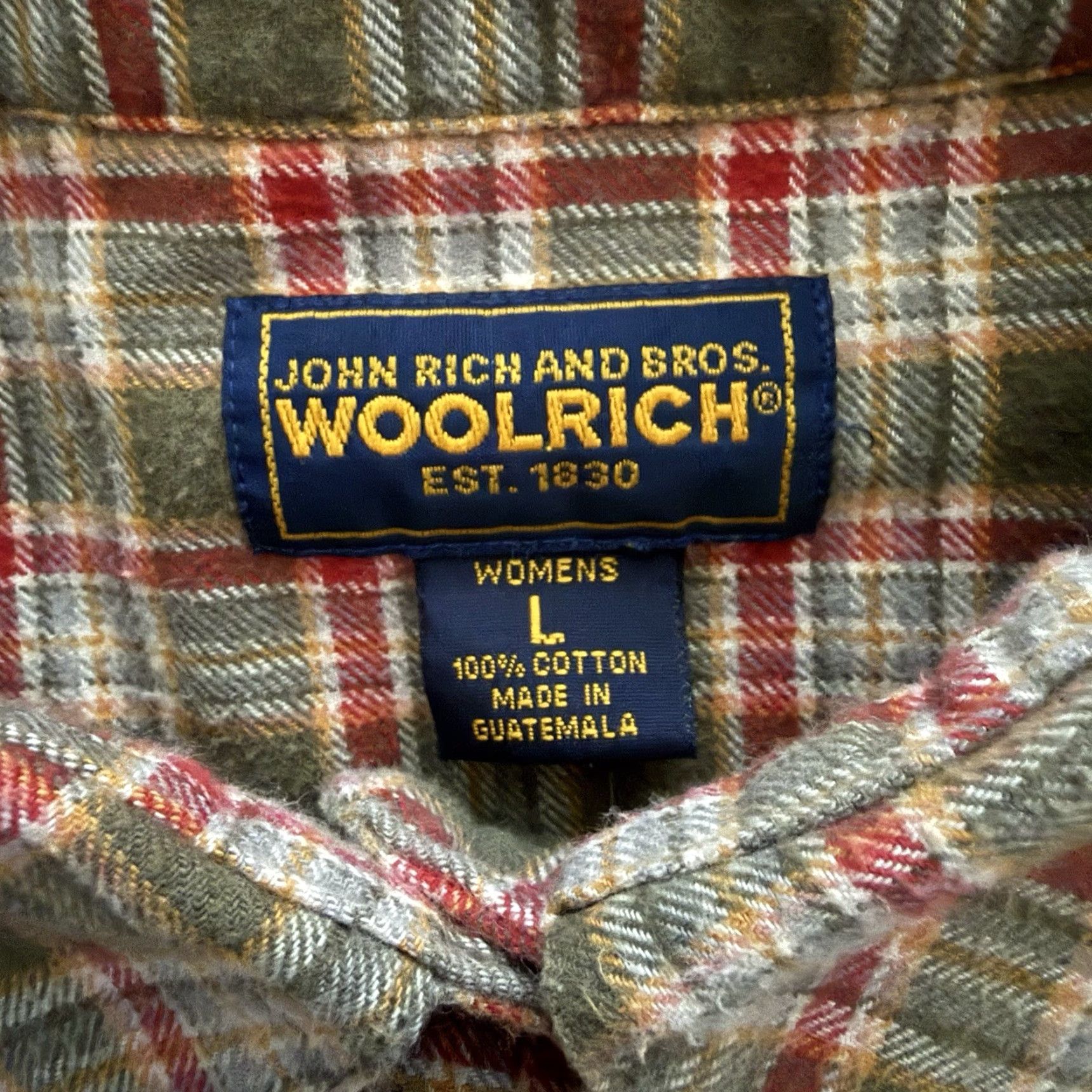Vintage Woolrich Flannel Shirt Womens Large Green Plaid Button Up 100% Cotton Size L / US 10 / IT 46 - 2 Thumbnail