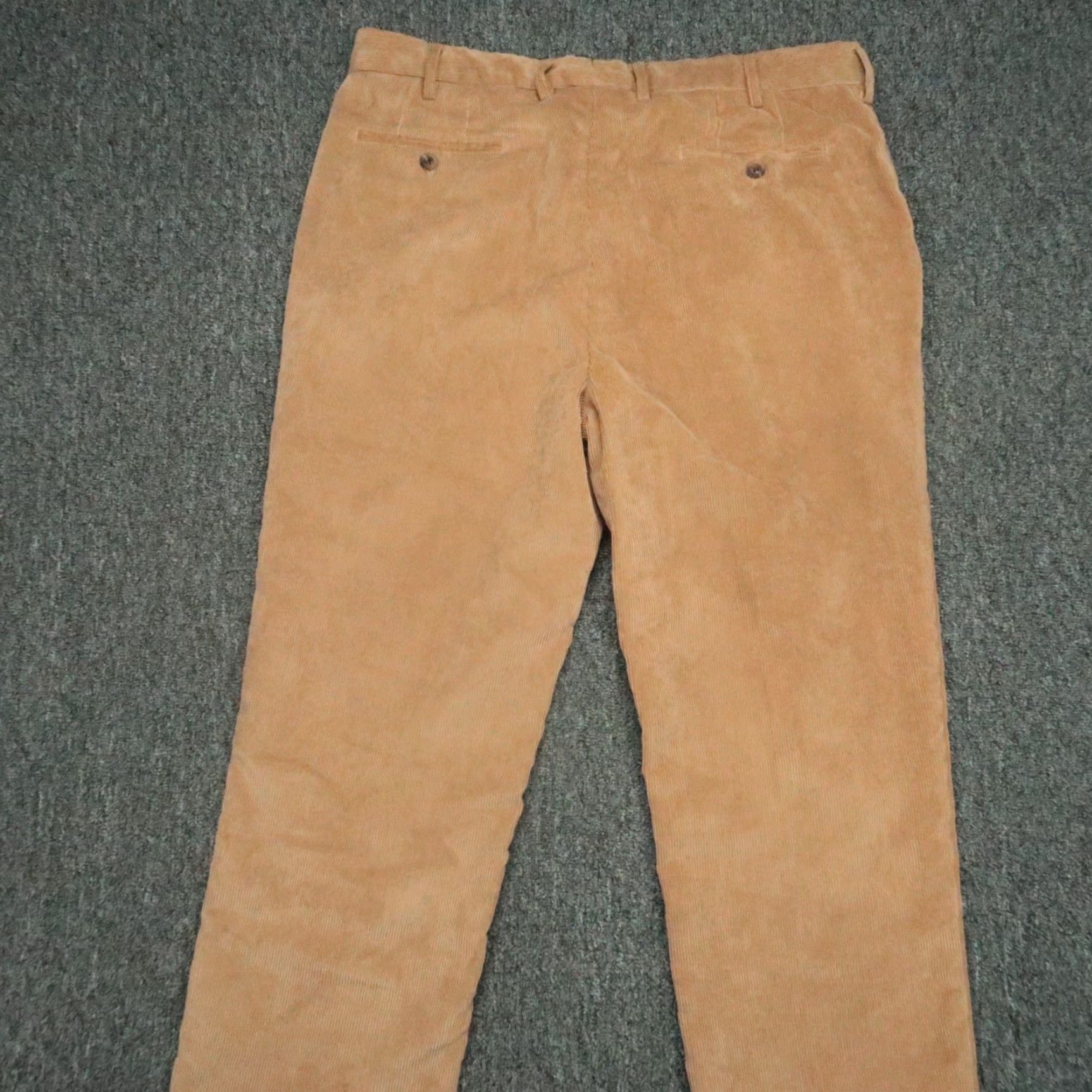 Peter Millar Pants Mens 36x33 Brown Corduroy Chino Flat Front Tailored Regular