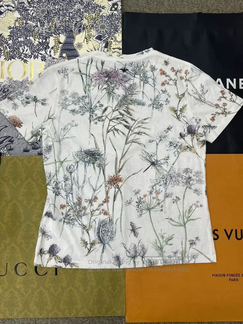 Dior Dior White floral print short sleeves Size L / US 10 / IT 46 - 2 Thumbnail