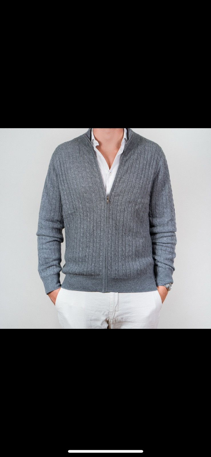 Other 100% cashmere full zip cable knit cardigan, M Size US M / EU 48-50 / 2 - 1 Thumbnail
