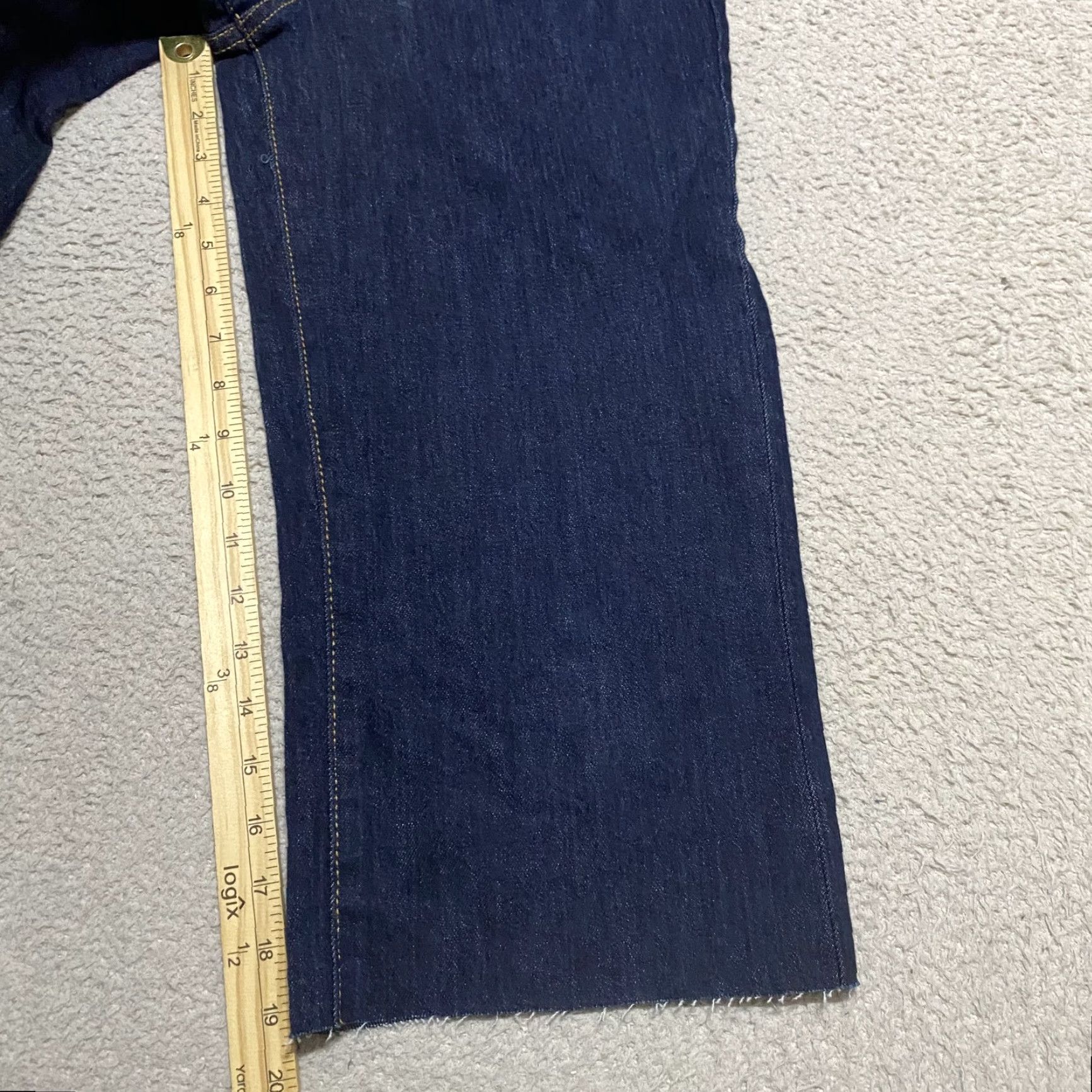 Vintage OAT New York Jeans Womens 2 Blue Denim Wide Leg High Rise Raw Hem Cropped Crop Wide-Leg Jeans Womens M2 LOY? Size 26" / US 2 / IT 38 - 6 Thumbnail