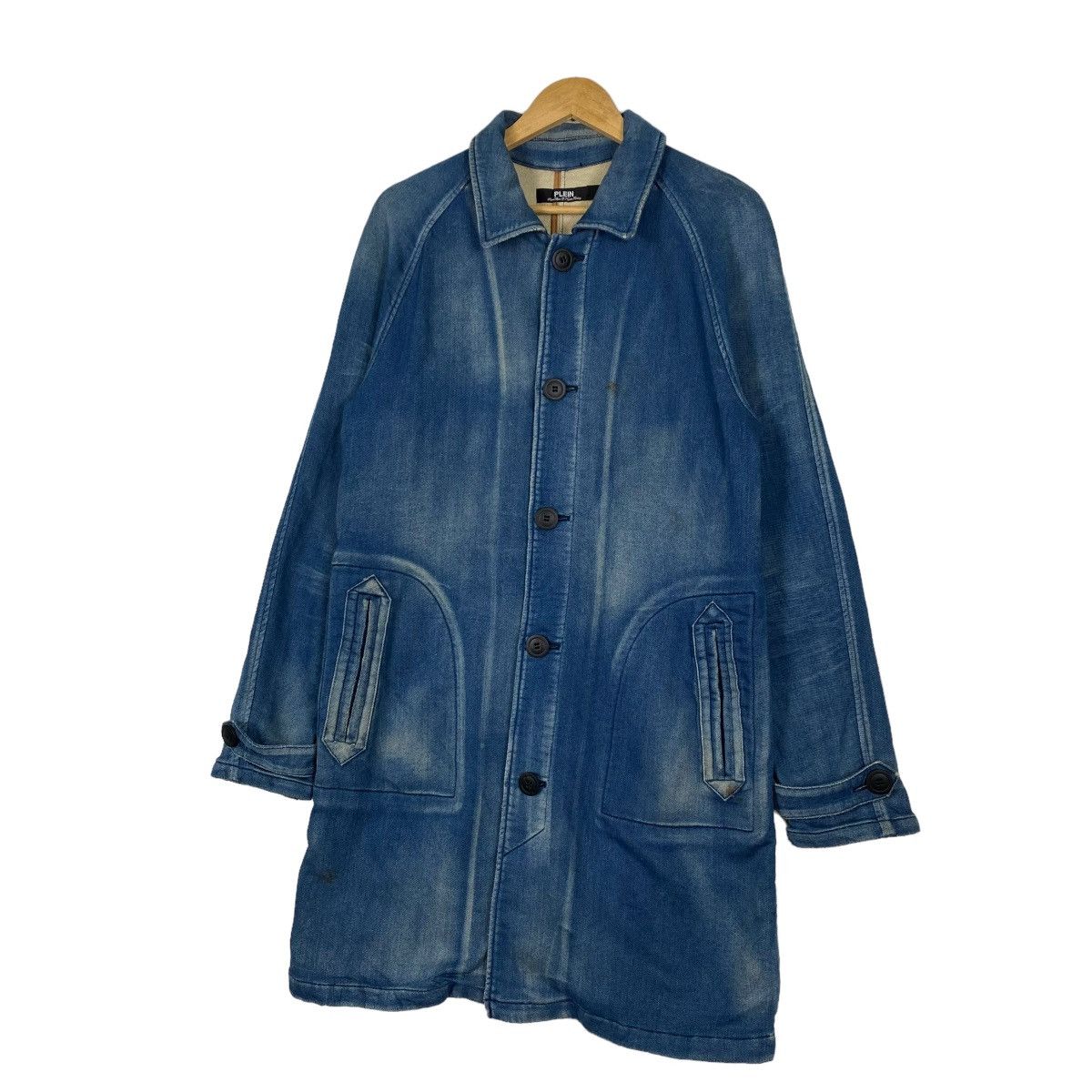 Blue Blue Japan × Indigo × Japanese Brand PLEIN INDIGO LONG JACKET Size US M / EU 48-50 / 2 - 3 Thumbnail
