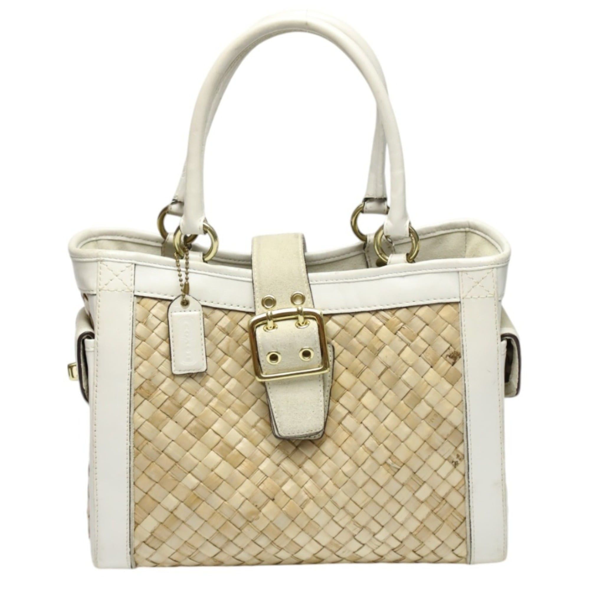 Coach Coach 4419 Leather Handbag, Tote Bag, Basket White/Natural Size ONE SIZE - 1 Thumbnail