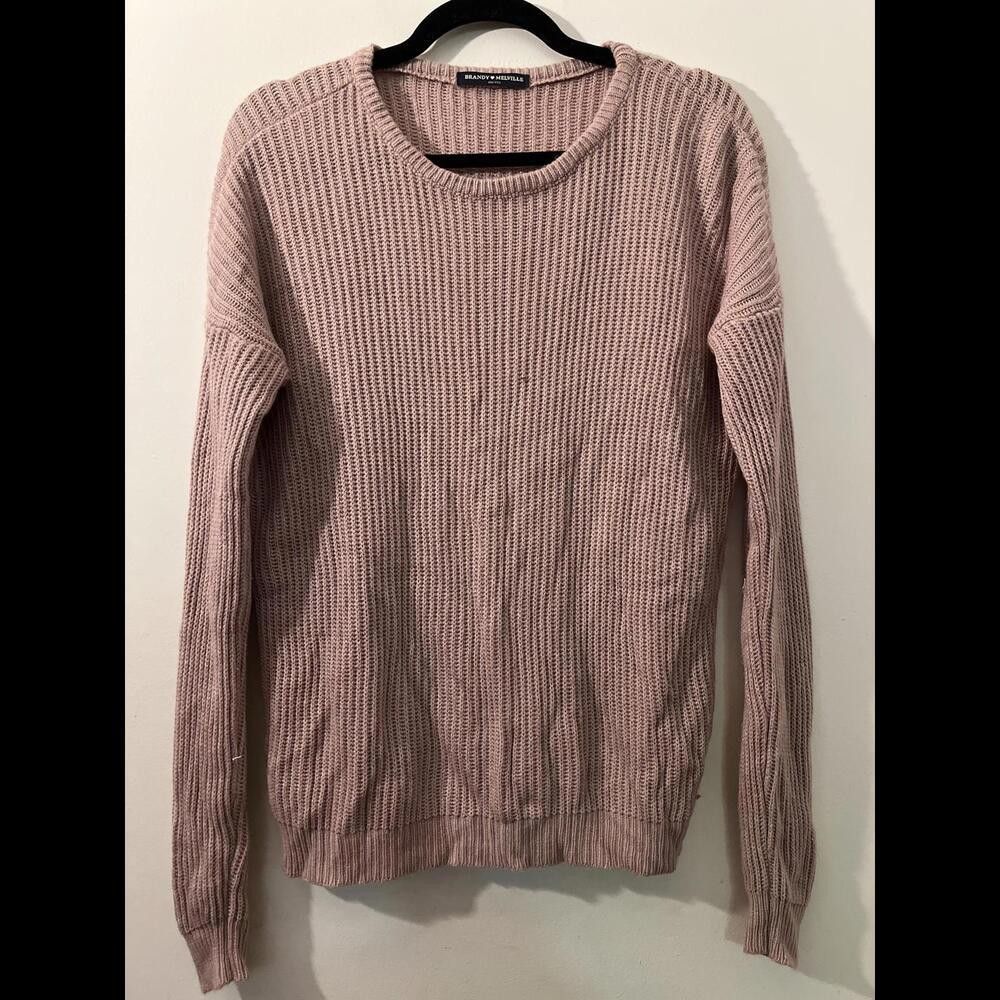 Designer Brandy Melville Pink Knit Sweater - Coz- One Size Size ONE SIZE - 1 Thumbnail