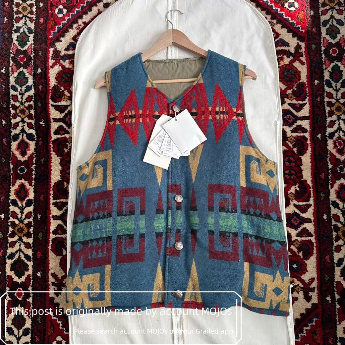 Visvim [L] Visvim 18AW WAWONA DOWN VEST (W/LI NEP TWEED) Navy