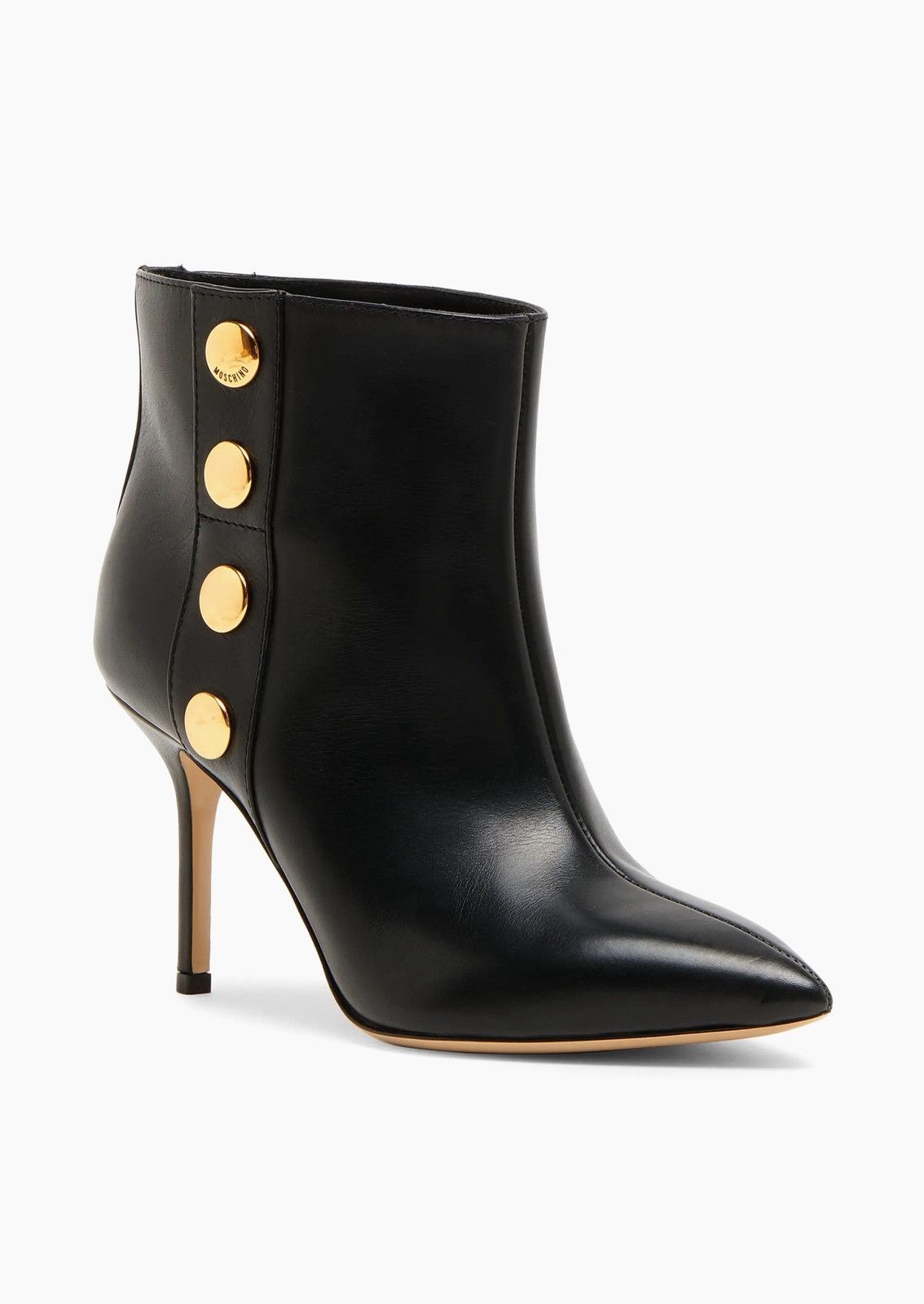 Moschino Moschino 80MM Snap-Button Leather Ankle Boots size 38 Size US 8 / IT 38 - 1 Thumbnail
