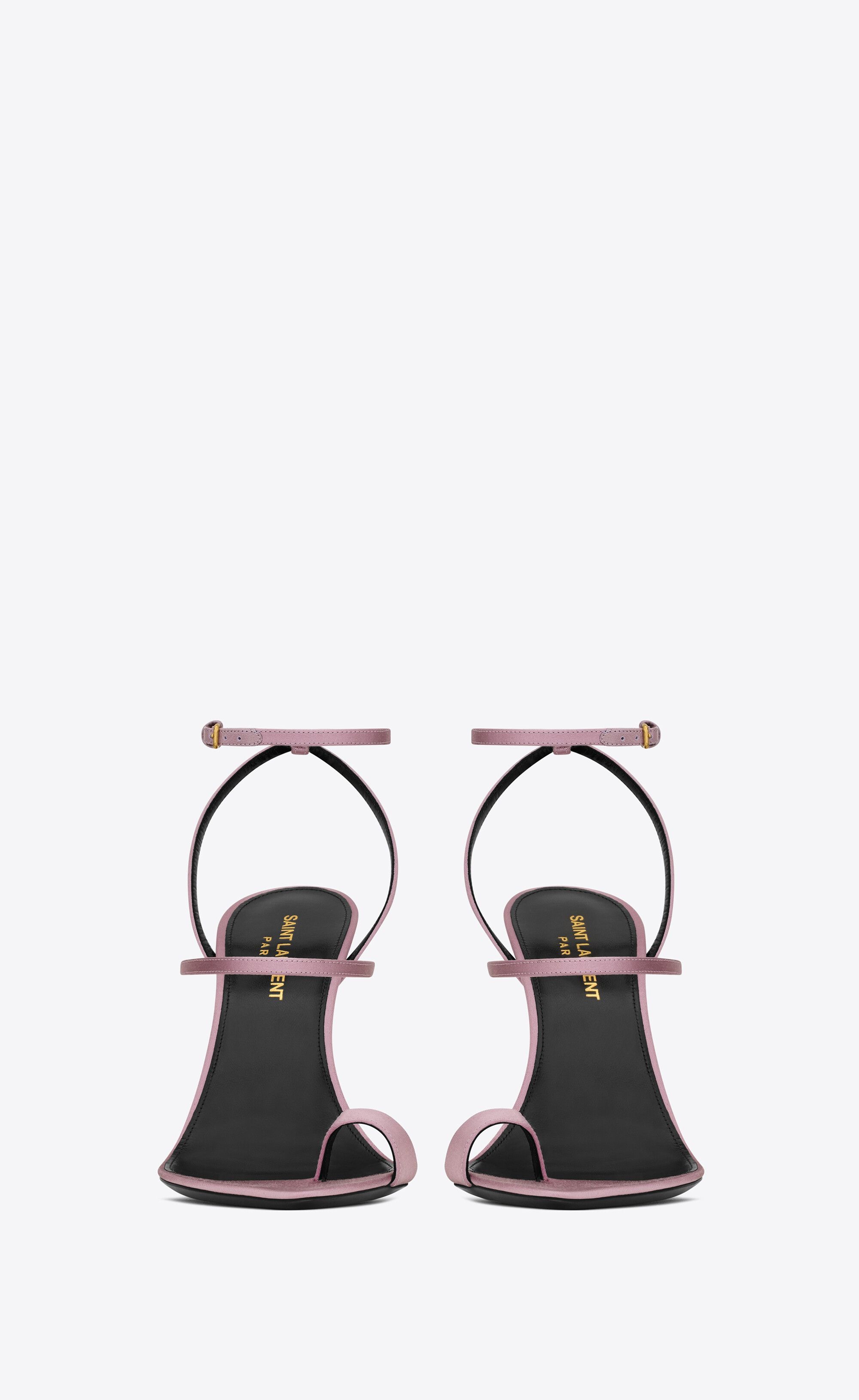 Saint Laurent Paris o1bcso1str0125 Dive Sandals In Silk Satin in Pink Size US 5 / IT 35 - 4 Thumbnail