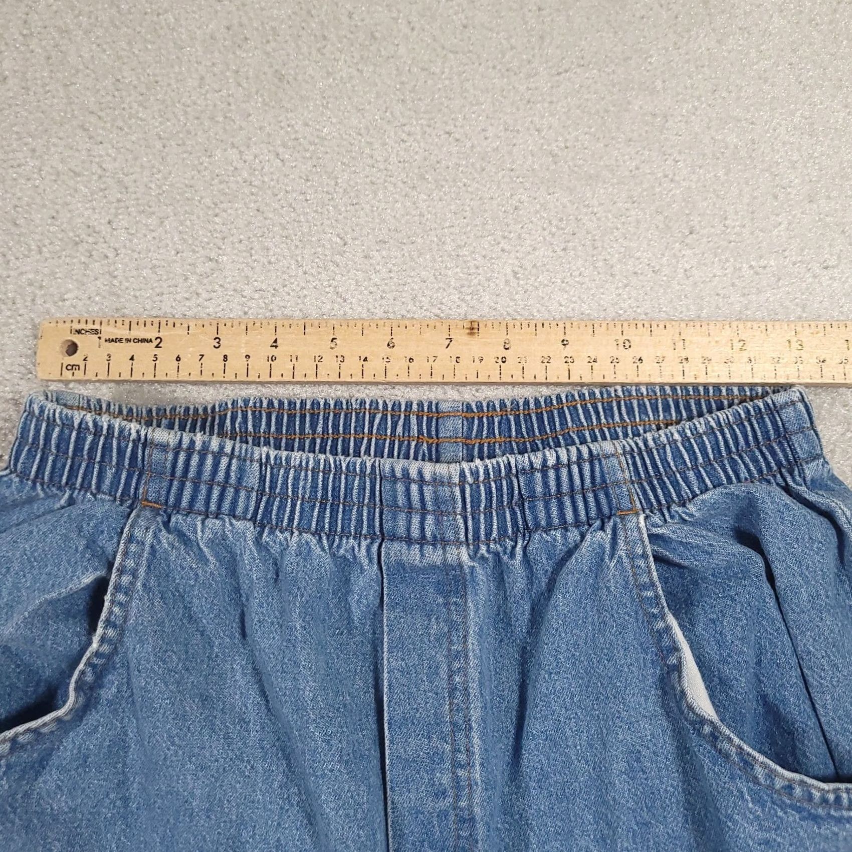 Vintage VINTAGE Cabin Creek Pull On Jeans Blue Elastic Waist Straight Leg Women 10 Size 32" / US 10 / IT 46 - 2 Thumbnail