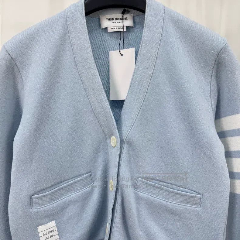 Thom Browne Thom Browne Light blue four-bar knitted color striped card Size XS / US 0-2 / IT 36-38 - 3 Thumbnail
