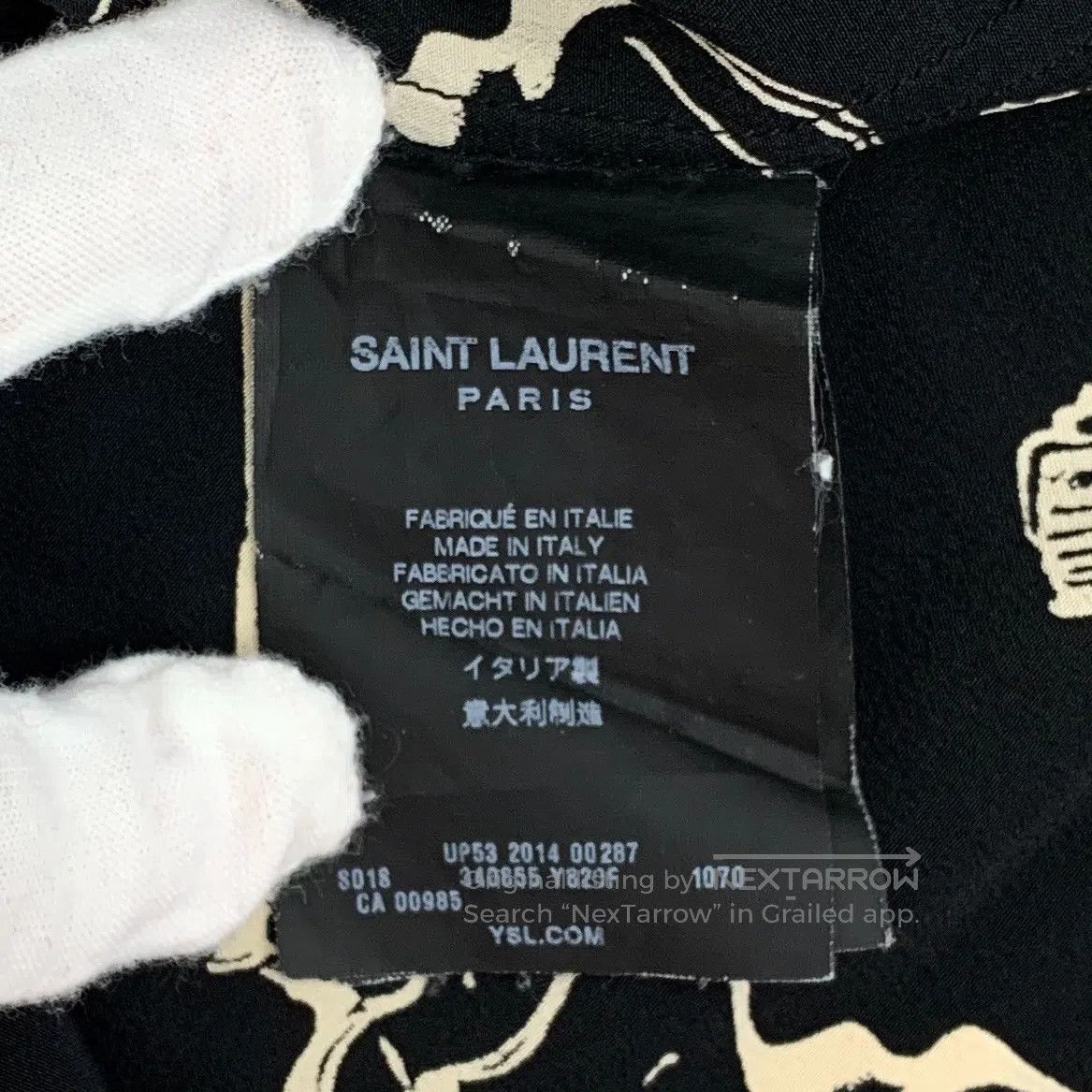 Saint Laurent Paris Saint Laurent Paris Size 37 Black Pistol Printed Silk Reve Size US S / EU 44-46 / 1 - 7 Thumbnail