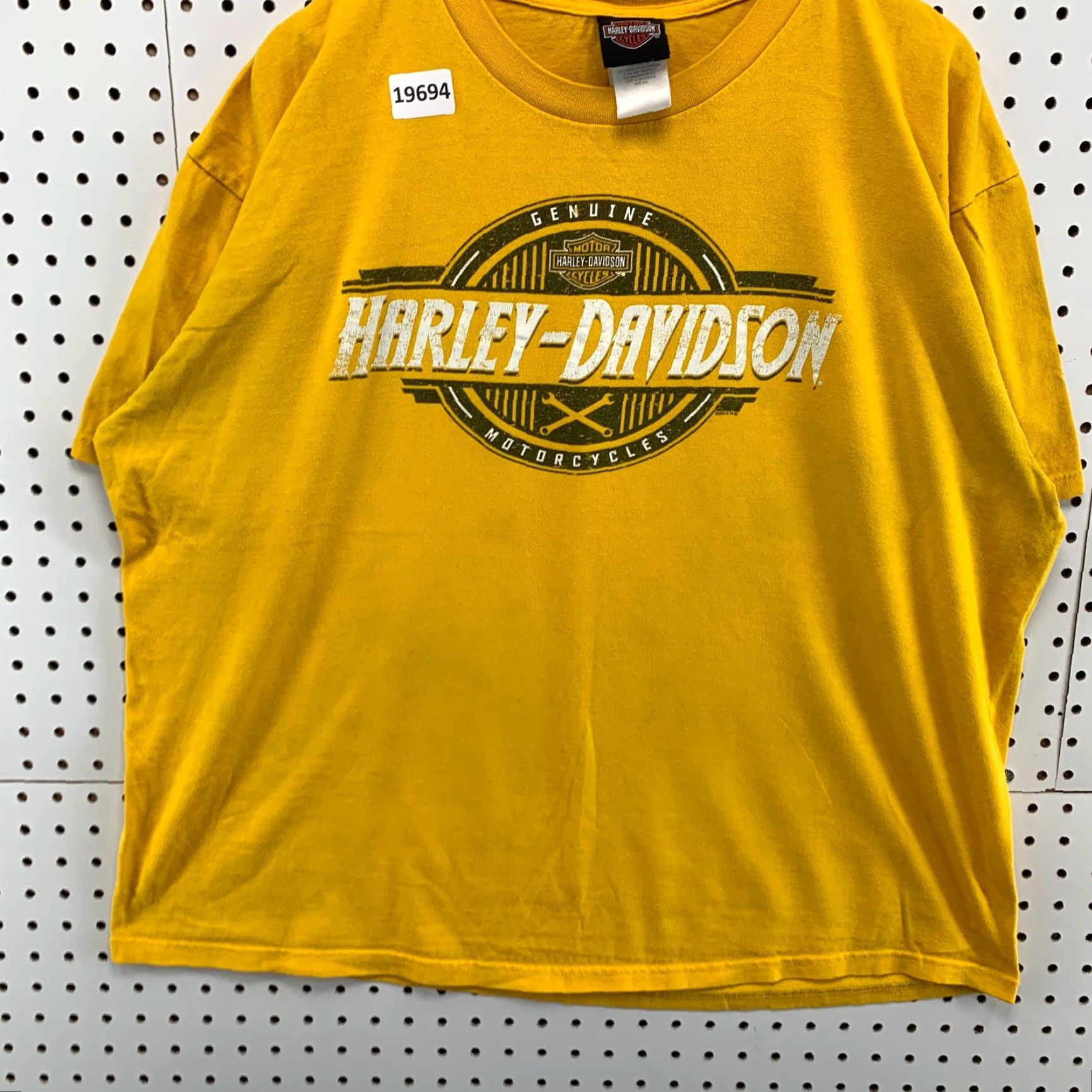 Harley Davidson Harley-Davidson Shirt Mens 2XL Yellow Motorcycle Graphic Print Crew Neck Short Sleeve VINTAGE 90s Men Size US XXL / EU 58 / 5 - 7 Thumbnail