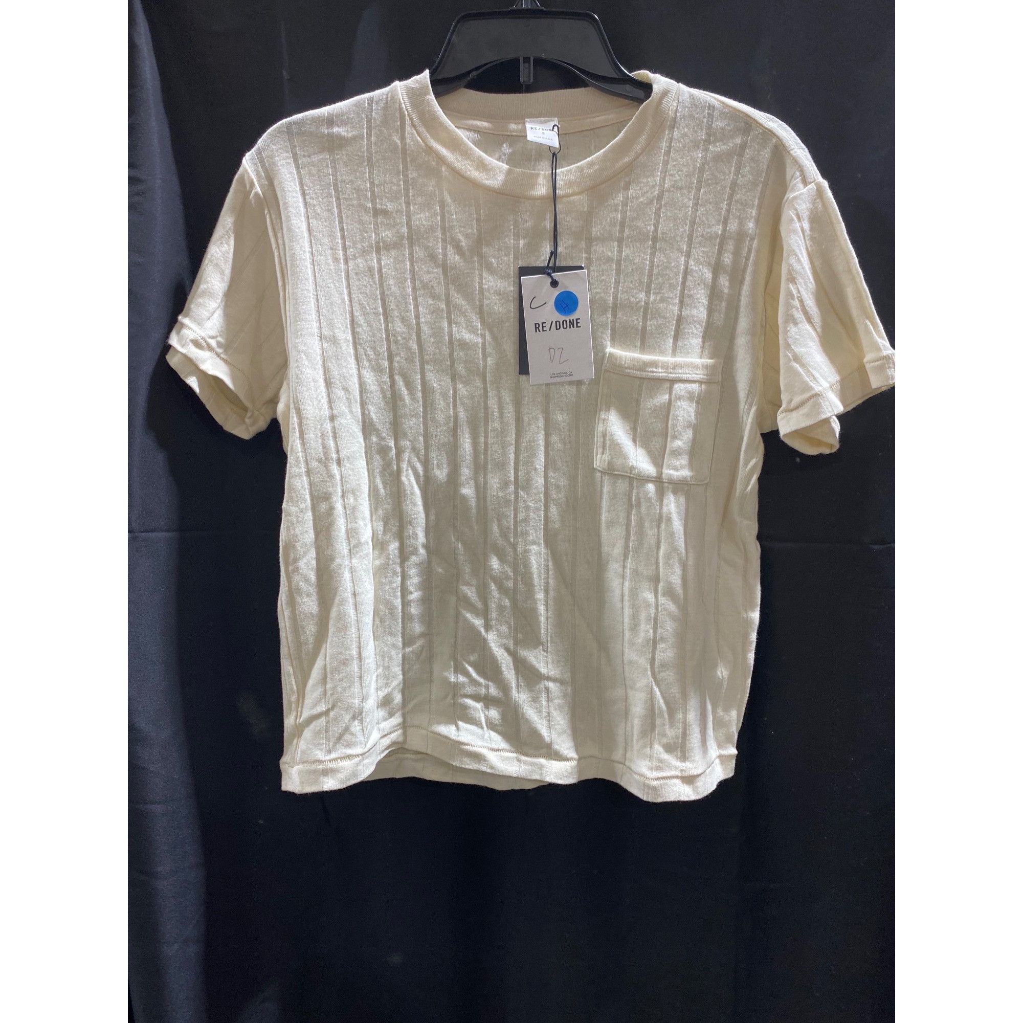 image of Redone NWT Re/done 90's Varigated Rib Tee Ivory Small, Women's