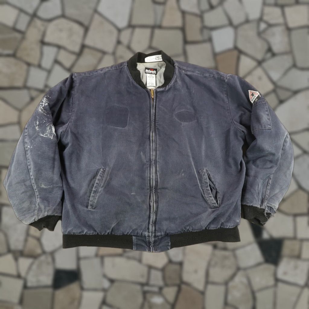 Bulwark FR Jacket Mens XL Navy Blue Flame Resistant Quilted 45 ATPV Workwear Jacket
