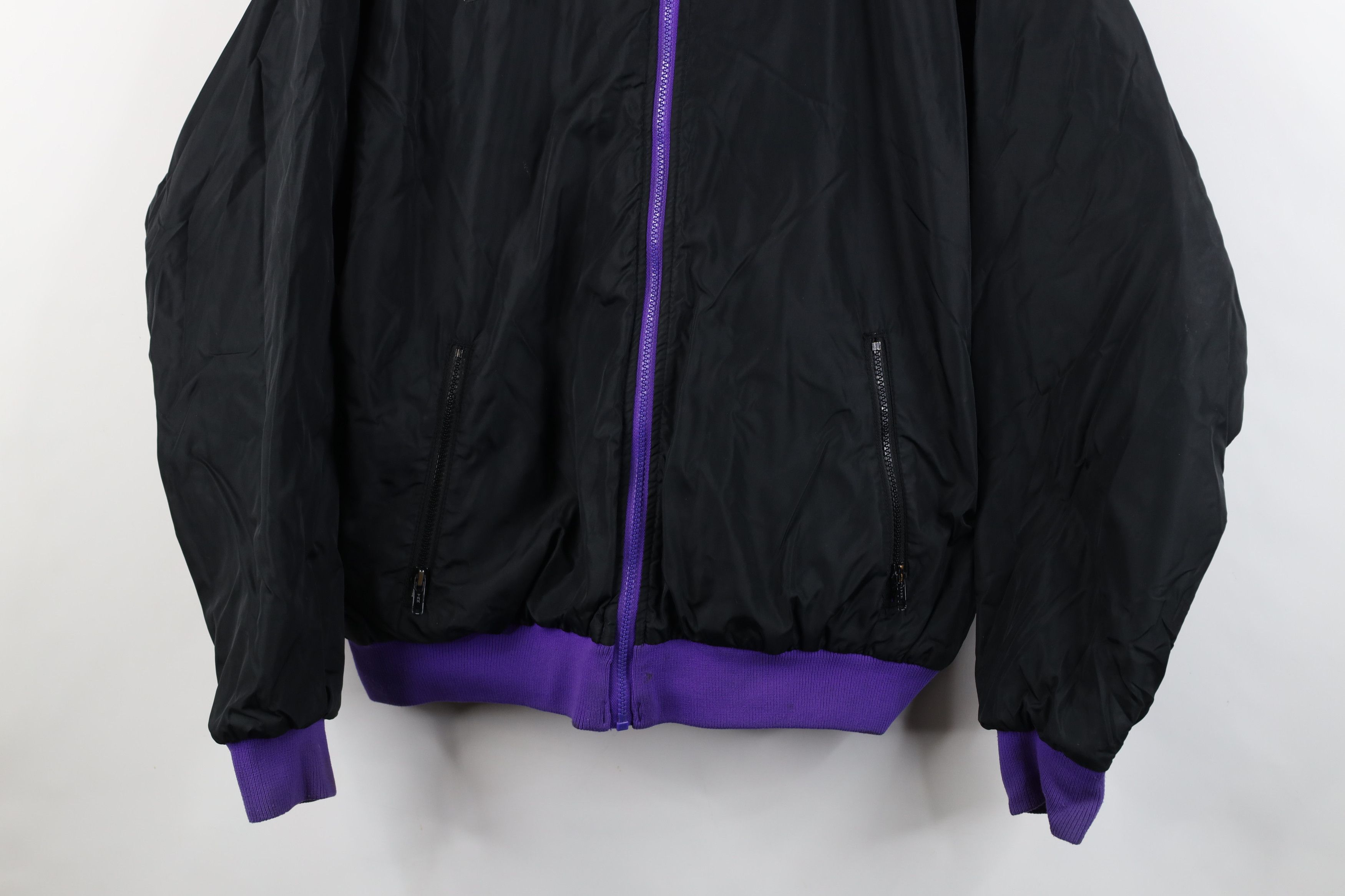 Columbia Vintage 90s Columbia Reversible Bomber Jacket Black Purple Size US L / EU 52-54 / 3 - 3 Thumbnail