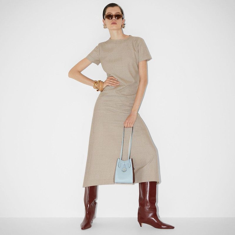 Fendi o1s1wg110226 Maxi Dress in Beige Size L / US 10 / IT 46 - 4 Thumbnail