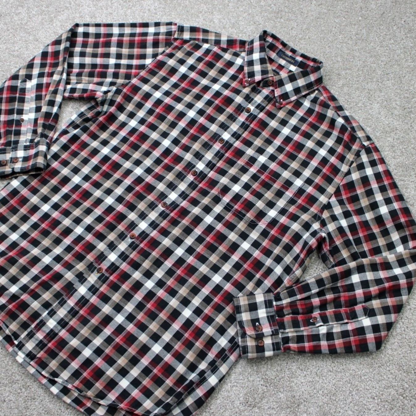 Pendleton Pendleton Shirt Mens Medium Red/Black Plaid Button-Down Wool/Cotton Long Sleeve Button-Up Size US M / EU 48-50 / 2 - 4 Thumbnail