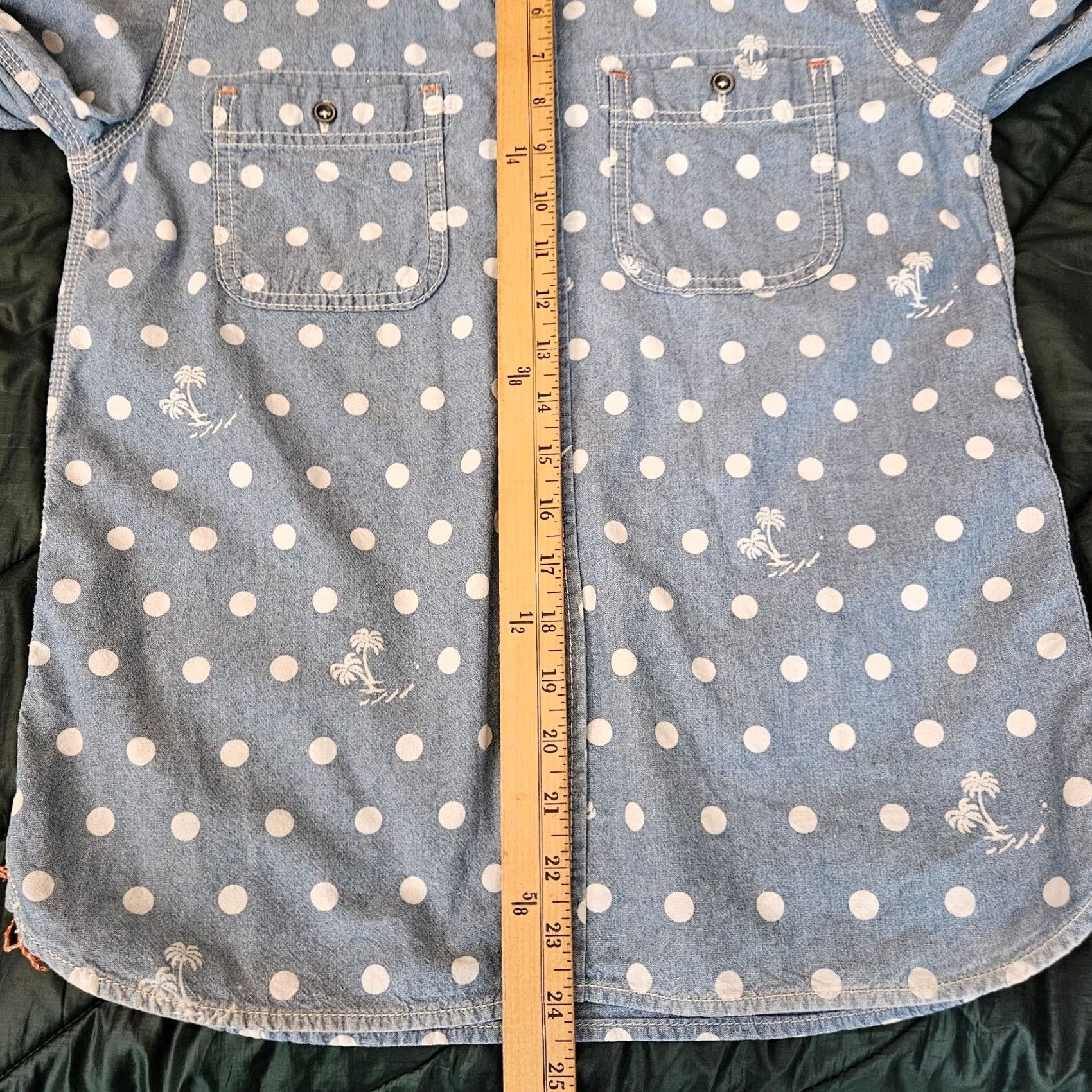 Vintage Tobila Shirt Women’s Polka Dot Chambray Button Front Long Sleeve XS Blue Regular Size XS / US 0-2 / IT 36-38 - 5 Thumbnail