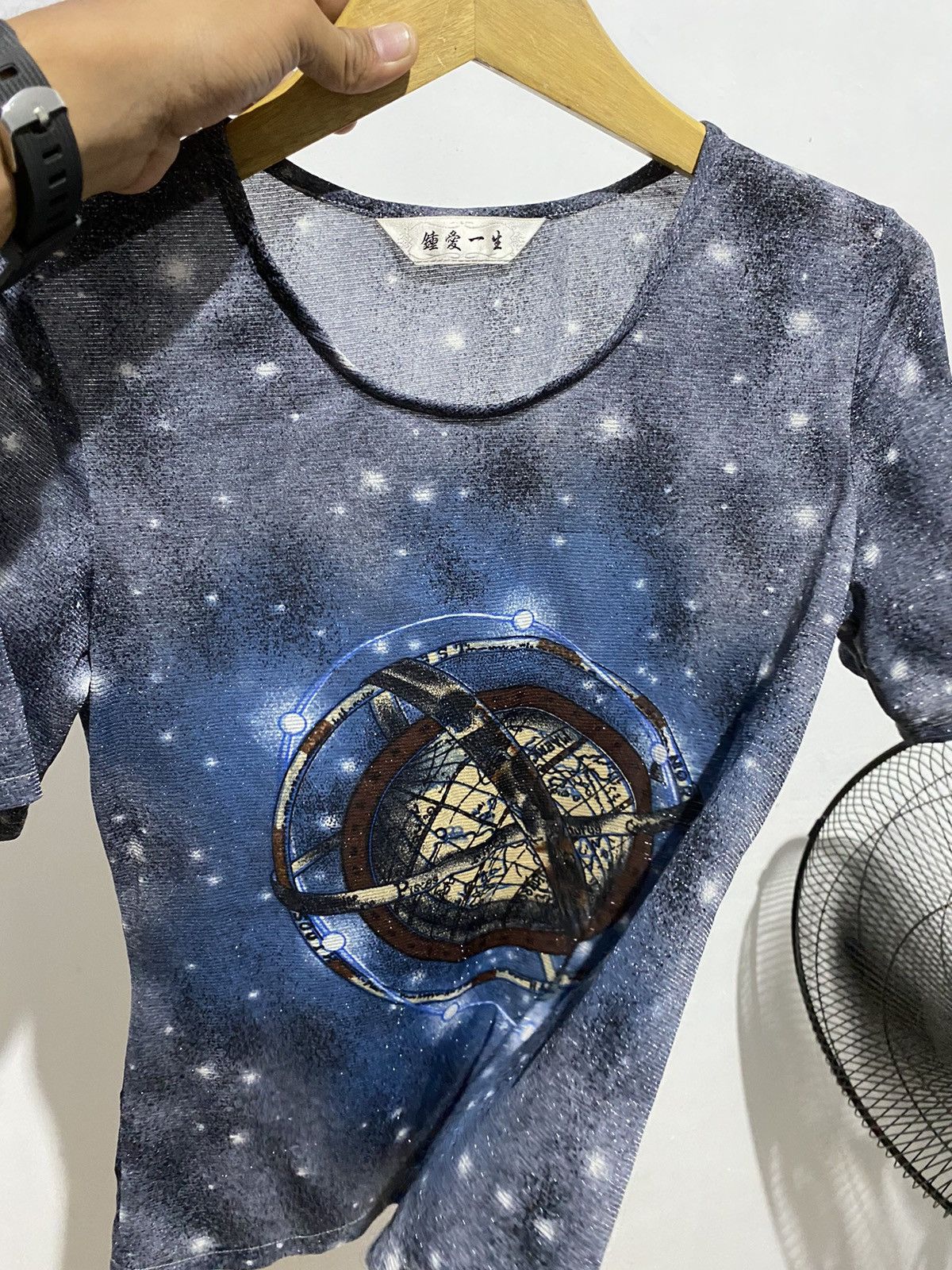 Designer Vintage JpG style compass galaxy glitter mesh t-shirts Size US M / EU 48-50 / 2 - 4 Thumbnail