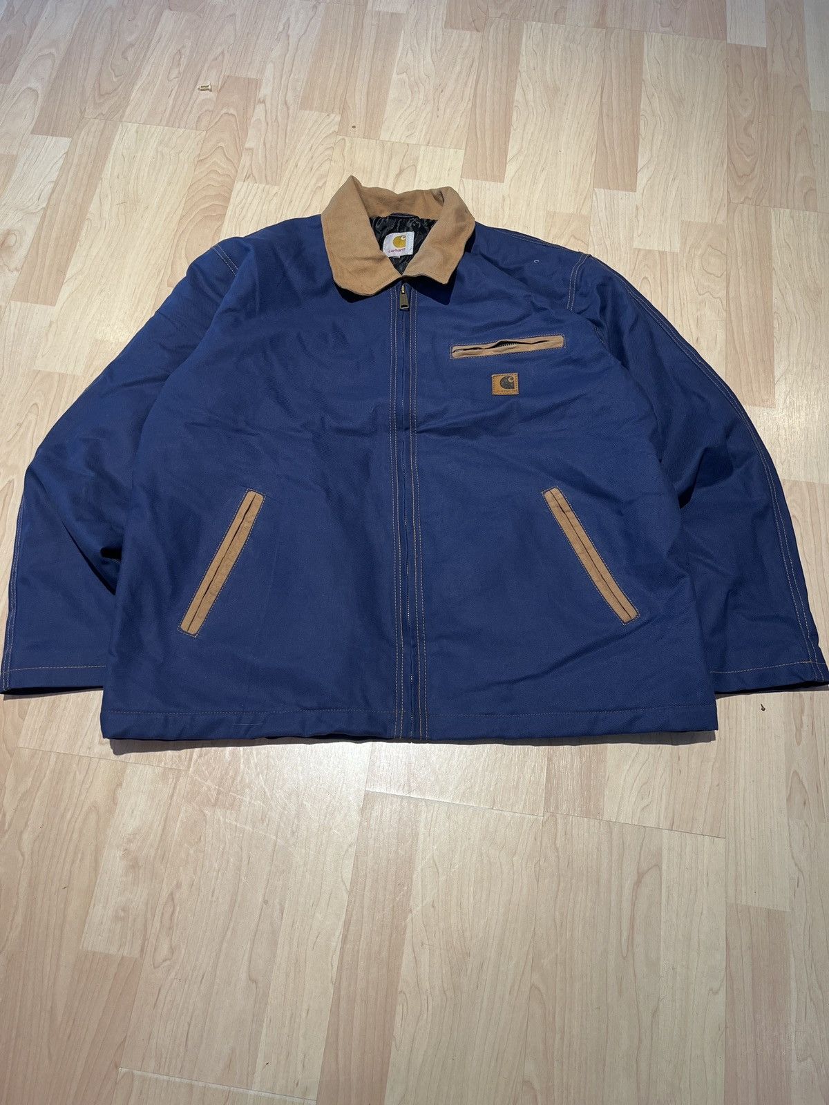 image of 90's Carhartt Detroit Reworked Zipup Jacket in Blue, Men's (Size Large)