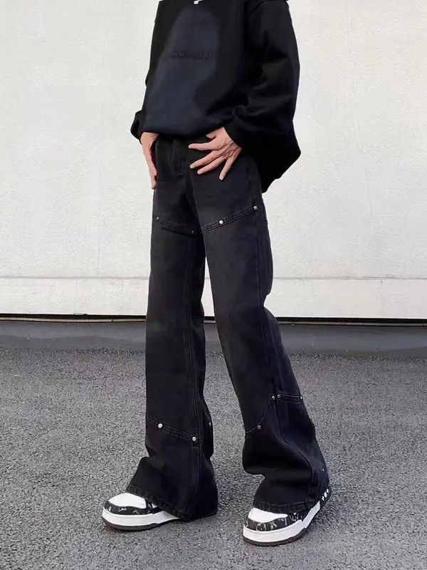 VIBE Street hip-hop spliced studded baggy micro jeans Size US 30 / EU 46 - 3 Thumbnail