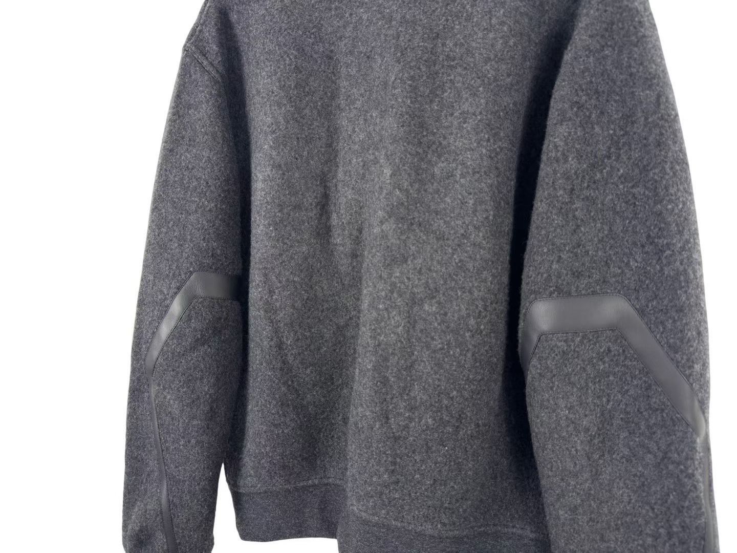 Hermes Hermes Dark Gray Cashmere Blend Leather Trim Jacket Size US XXS / EU 40 - 4 Thumbnail