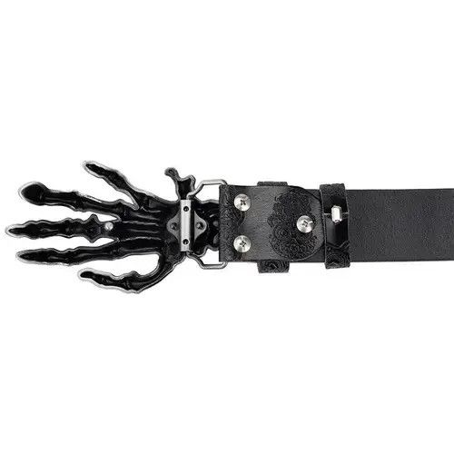 Japanese Brand Skull Leather Embossed Belt Claw Alloy Buckle Size ONE SIZE - 2 Thumbnail