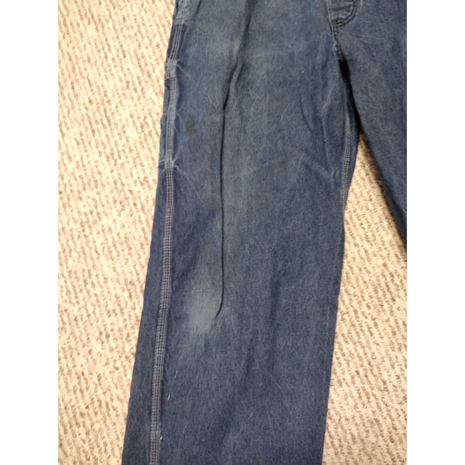 Gloverall VINTAGE Big Ben Bib Overall Men's 40x30 Carpenter Denim Blue 40x30 Logo Distressed Classic Outdoor Work Jeans Size US 40 / EU 56 - 2 Thumbnail