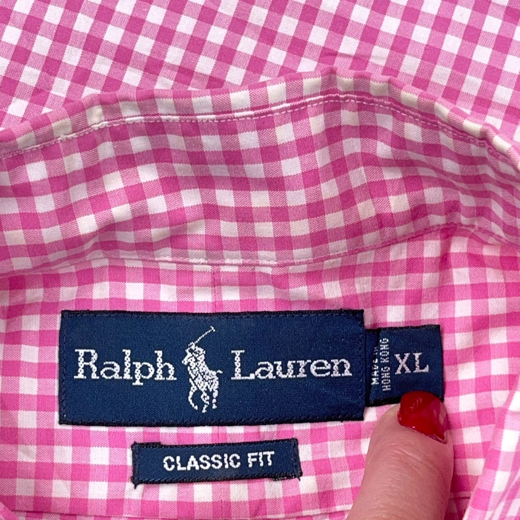 Ralph Lauren Ralph Lauren Shirt Men XL Pink Check Button Up Classic Fit Camp Gingham Cotton Size US XL / EU 56 / 4 - 4 Thumbnail