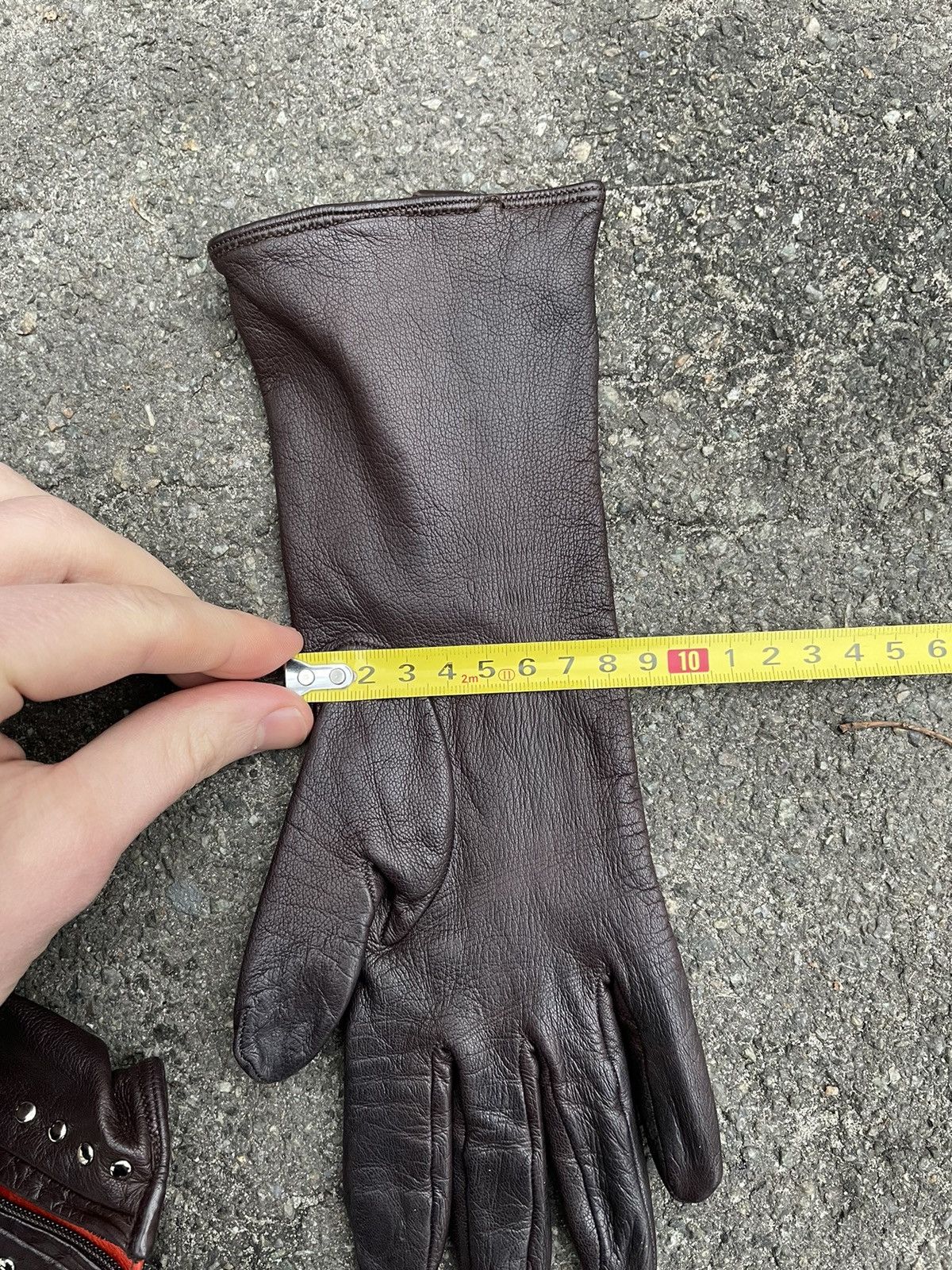 Genuine Leather × Prada Prada Brown Chokolate Leather Zip Gloves Made in Italy 6.5 Size ONE SIZE - 14 Thumbnail