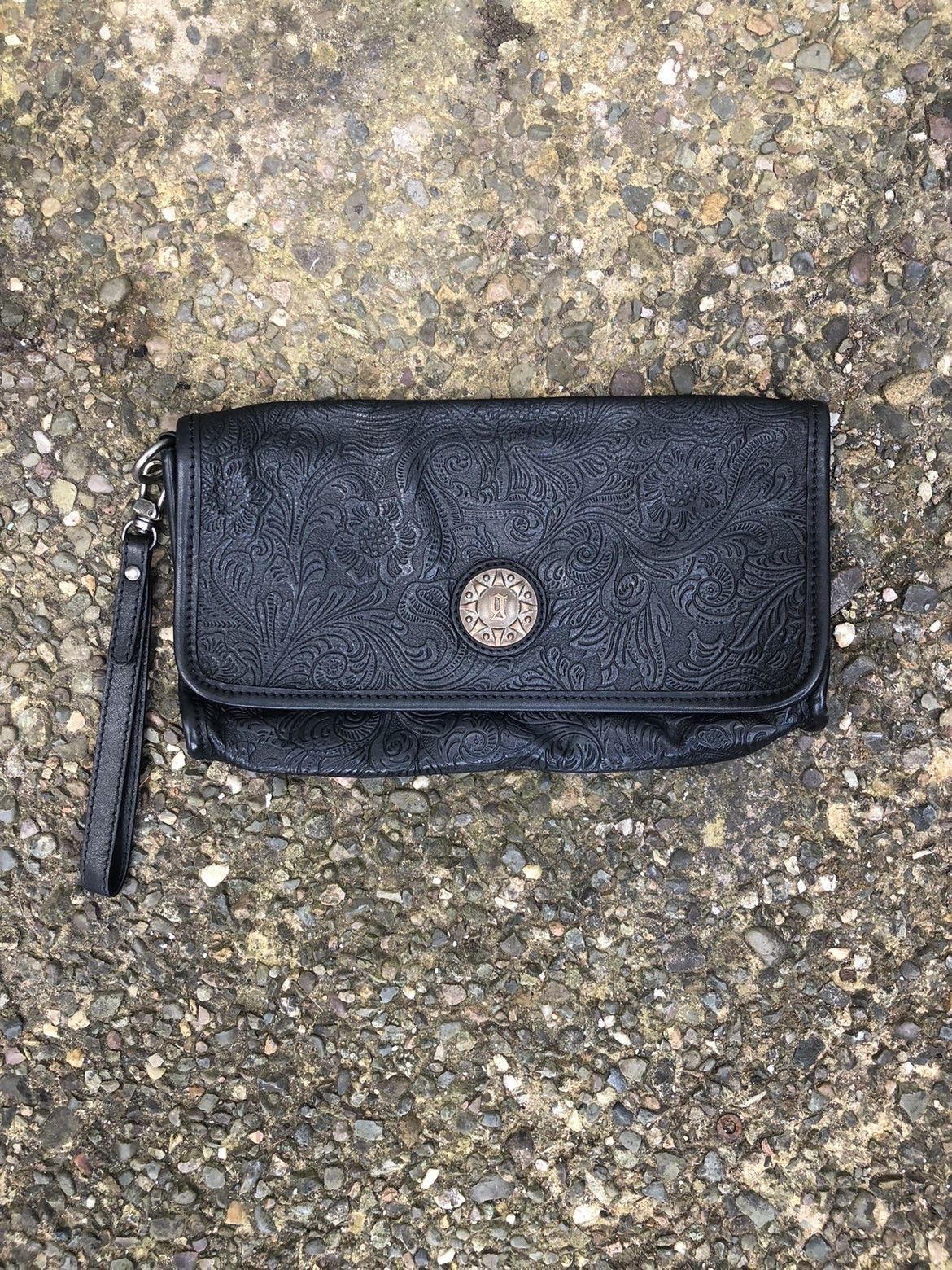 John Galliano John Galliano Vintage “Gazette” Print Leather Clutch Size ONE SIZE - 1 Thumbnail