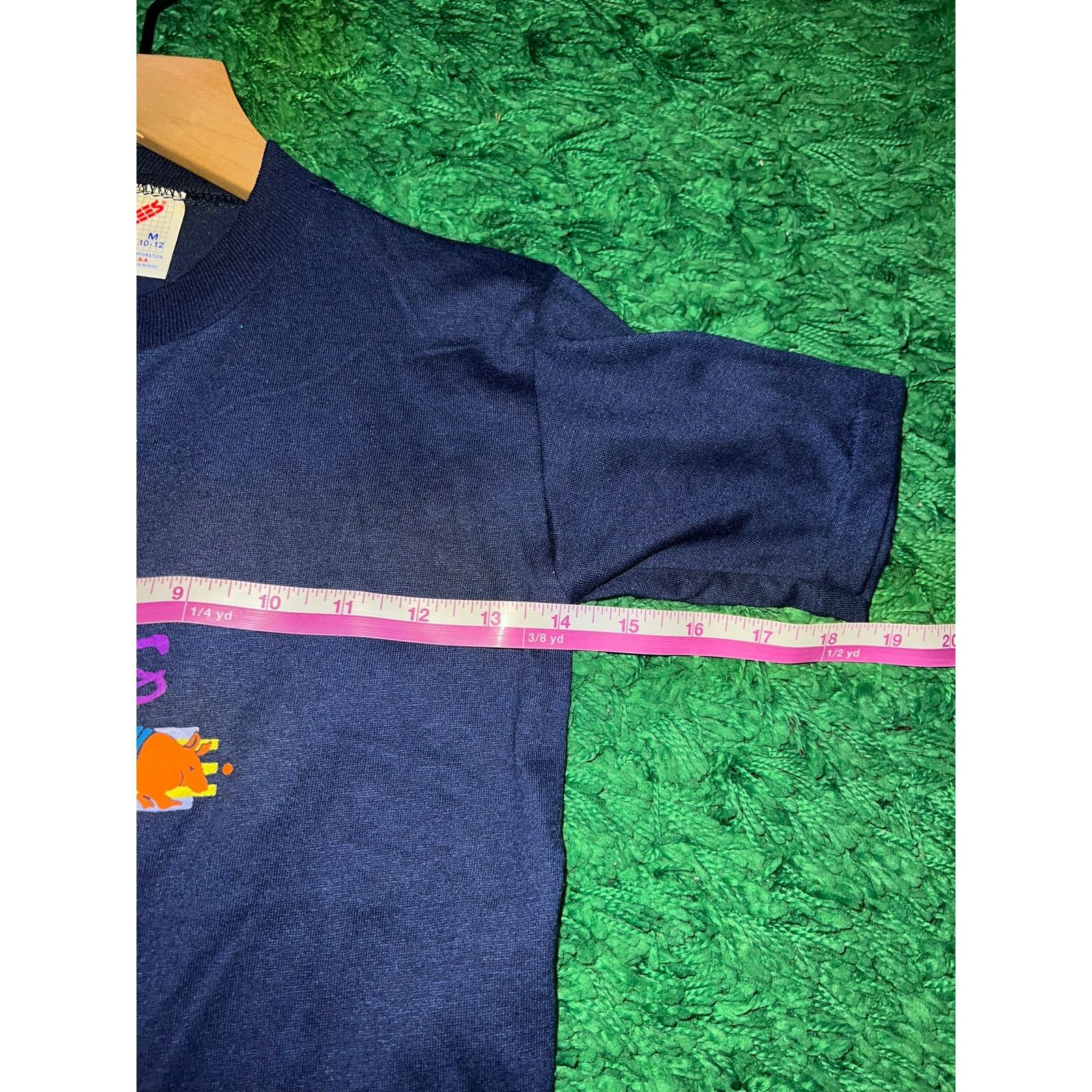 Jerzees 90s Youth Vintage Texas Armadillo TX Blue Shirt Kids M 10-12 Size US M / EU 48-50 / 2 - 8 Thumbnail