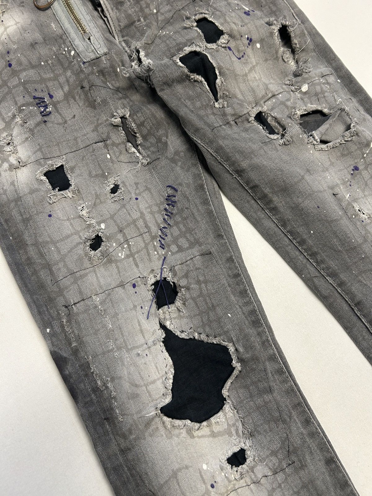 Dsquared2 FW2016 Distressed Croc Washed Denim Size US 30 / EU 46 - 4 Thumbnail