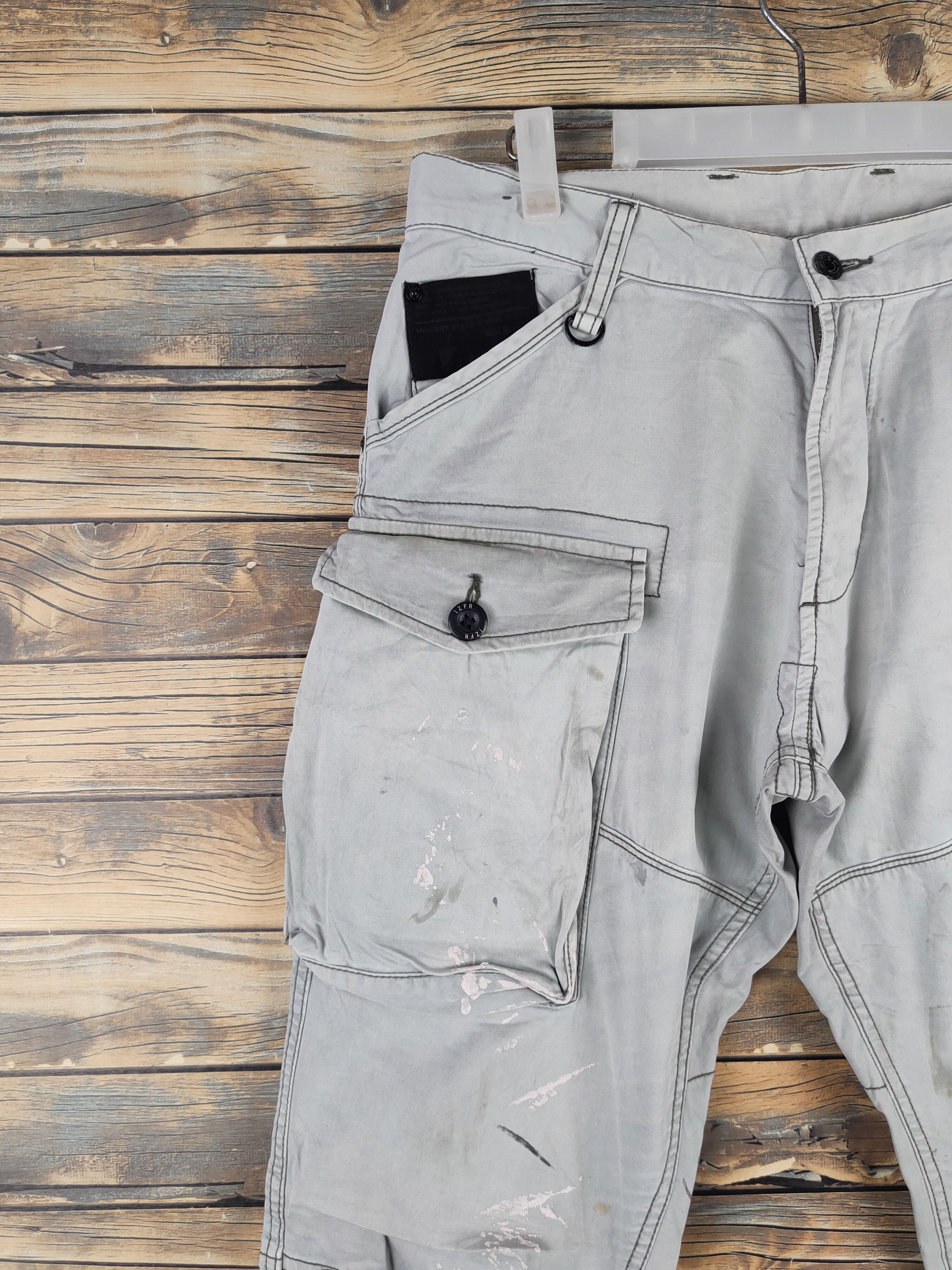 Japanese Brand DL I'z Frontier Soft Green Multipocket Cargo Pants #46-249T Size US 32 / EU 48 - 3 Thumbnail