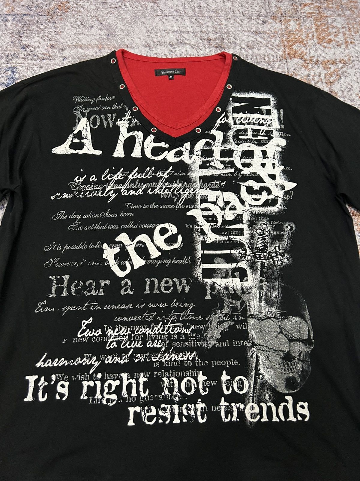 If Six Was Nine × Japanese Brand × Le Grande Bleu (L.G.B.) Beaumont Carr A Head Of The Pack Poem Shirt Size US XXL / EU 58 / 5 - 5 Thumbnail