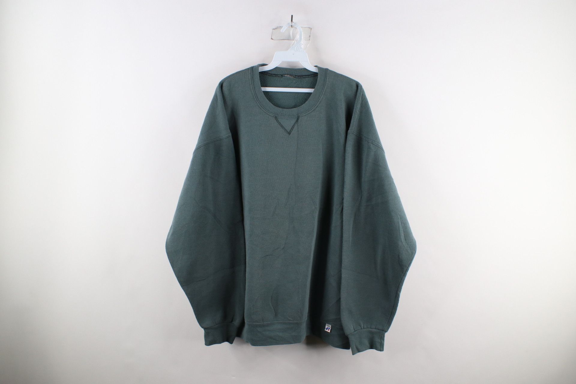Russell Athletic Vintage 90s Russell Athletic Blank Crewneck Sweatshirt Green Size US XL / EU 56 / 4 - 1 Thumbnail