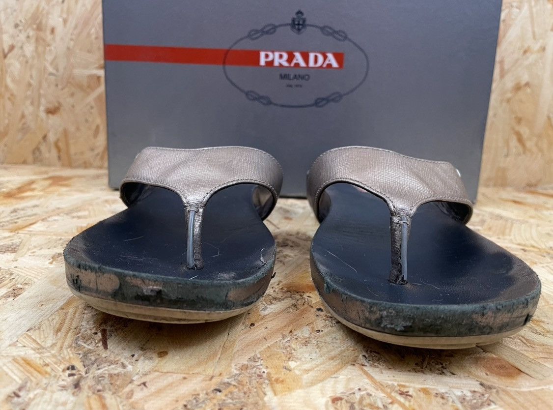 Prada Prada sandals size 39 silver Size US 9 / IT 39 - 2 Thumbnail