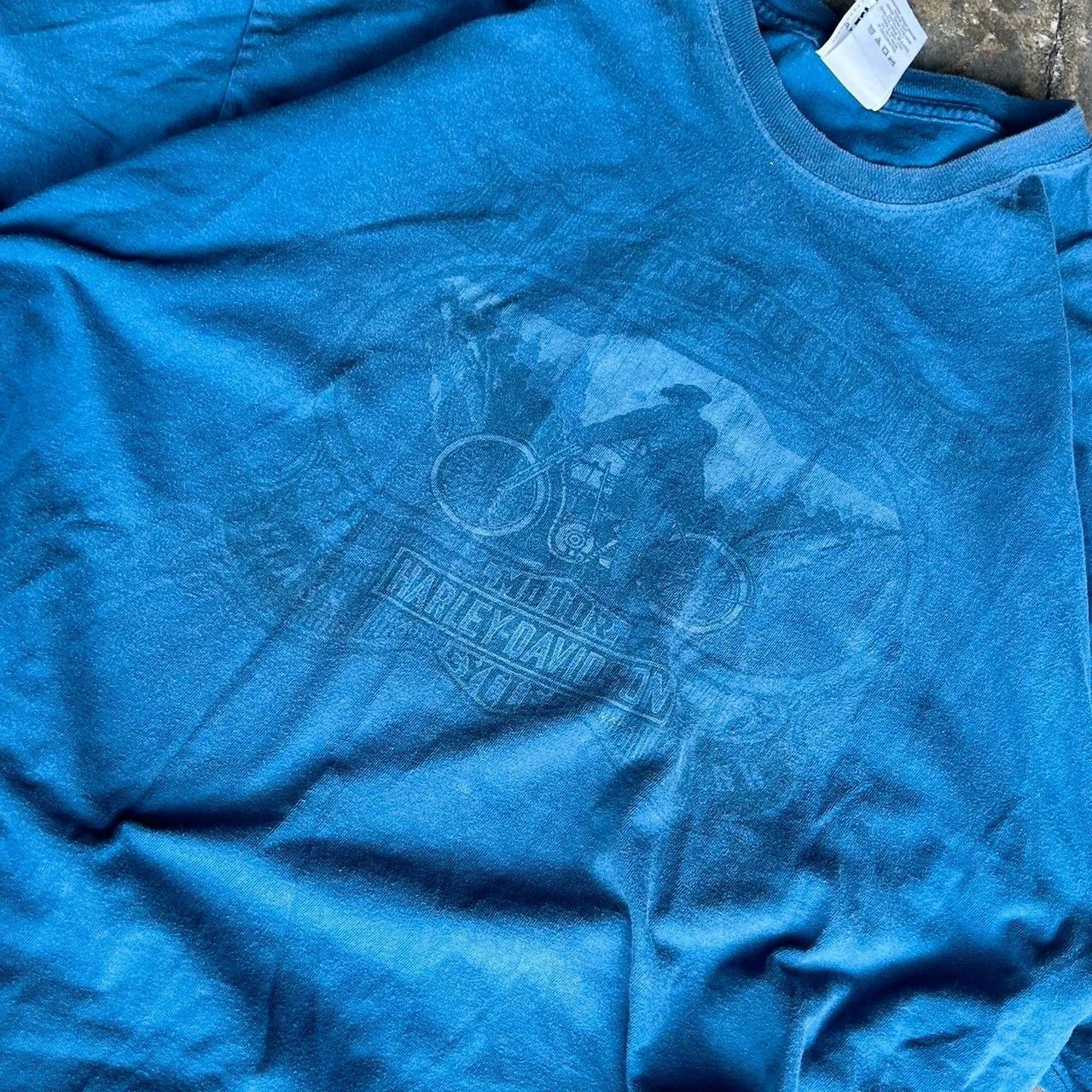 Harley Davidson Vintage faded Harley Davidson blue tee Size US XXL / EU 58 / 5 - 2 Thumbnail