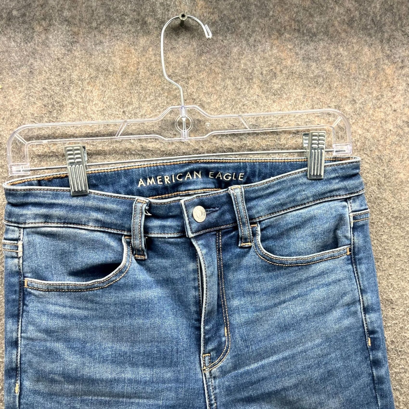 American Eagle Outfitters American Eagle Jeans Womens 6 Stone Blue Highest Rise Jegging Distressed Stretch $ Denim 5-Pocket Regular Rise High Stone Wash Size 28" / US 6 / IT 42 - 5 Thumbnail