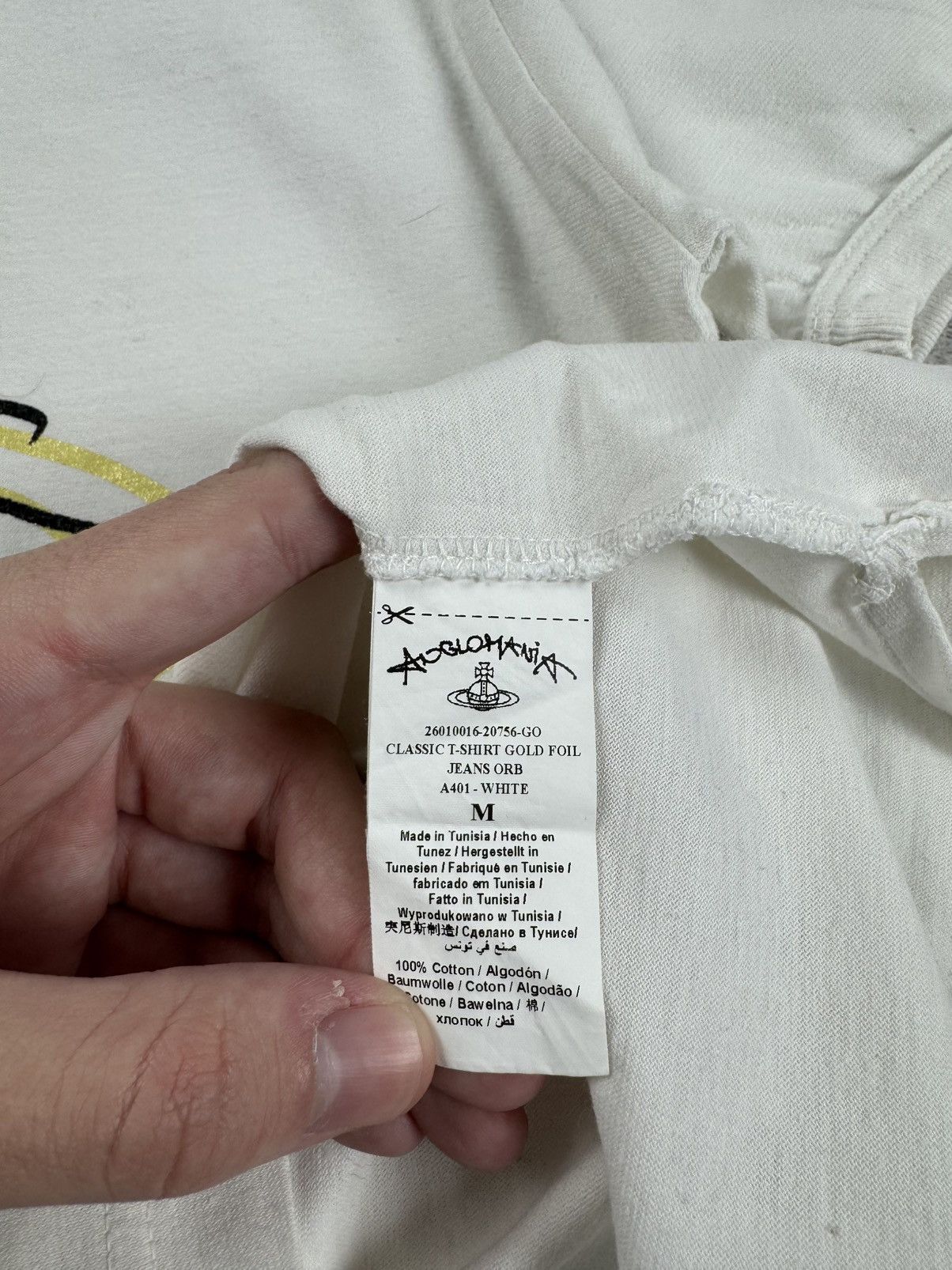 Vivienne Westwood VIVIENNE WESTWOOD X ANGLOMANIA Gold Foil Jeans Orb T Shirt Size US M / EU 48-50 / 2 - 11 Thumbnail