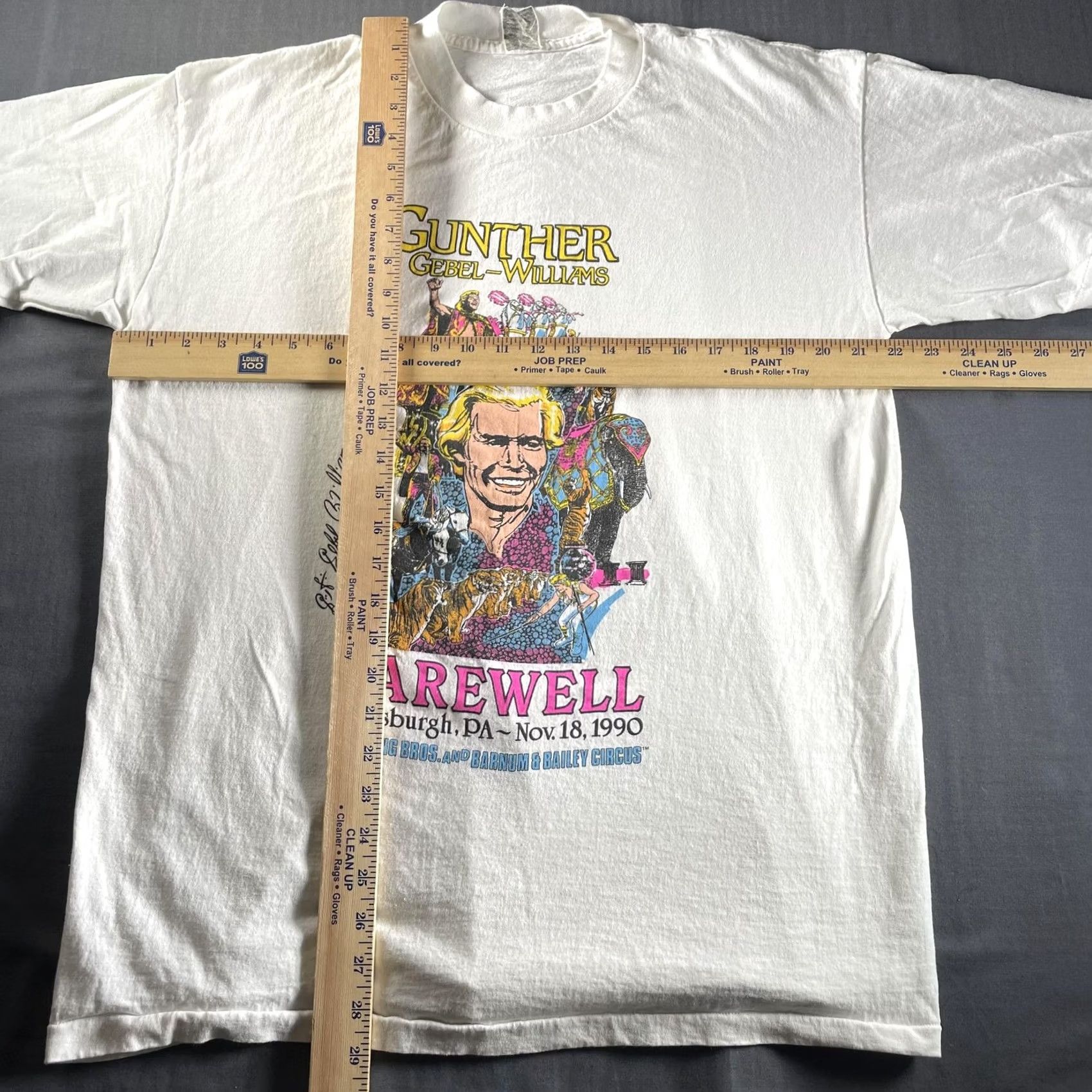 Vintage Vintage Ringling Bros Circus Gunther Gebel-Williams Shirt XL White 1990 Mens Size US XL / EU 56 / 4 - 6 Thumbnail