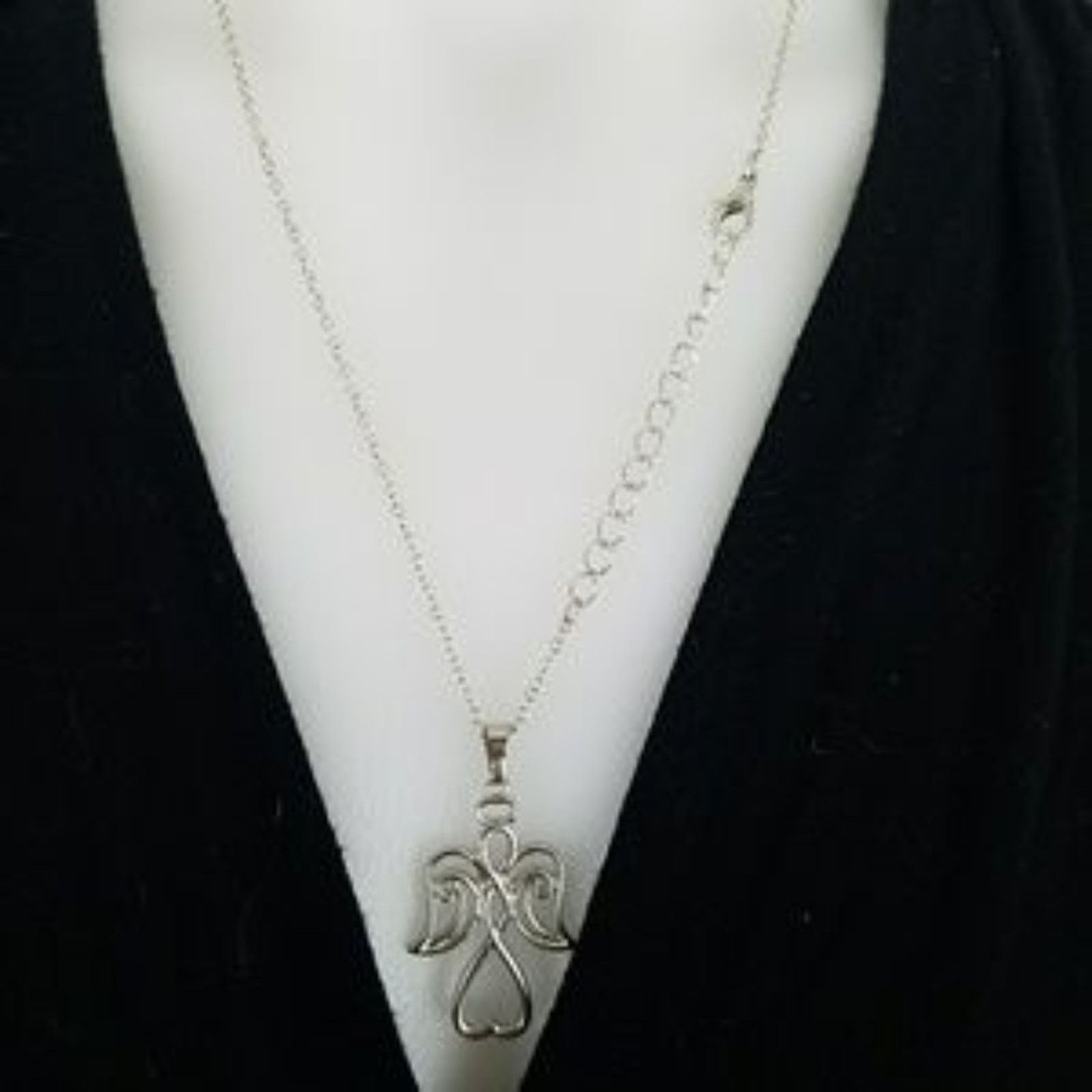Other Angel Drop Sterling Silver Plated Holiday Christmas Necklace Size ONE SIZE - 3 Thumbnail