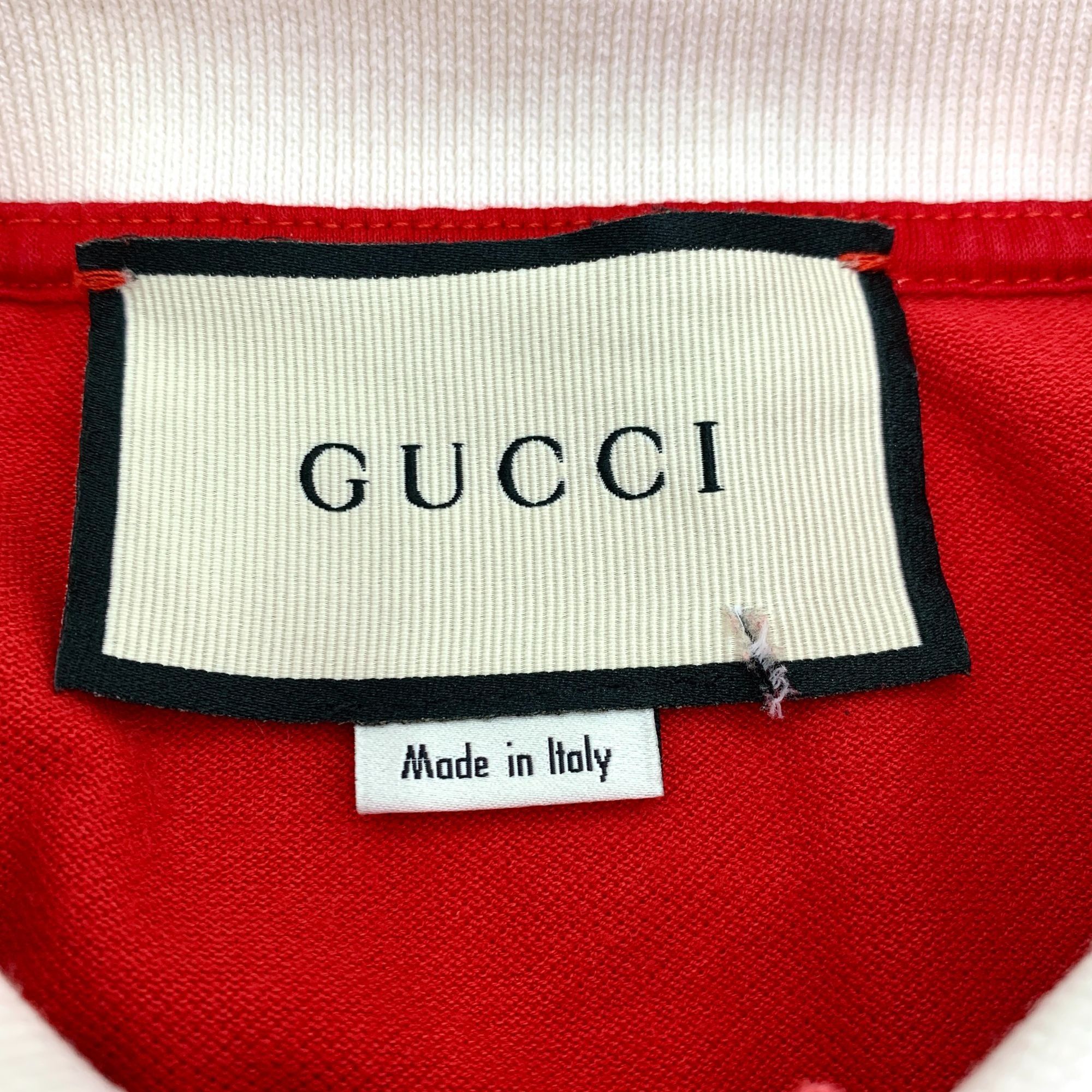 Gucci GUCCI Made In Italy Red & Navy Cotton Polo Shirt With Embroi Size US S / EU 44-46 / 1 - 2 Thumbnail