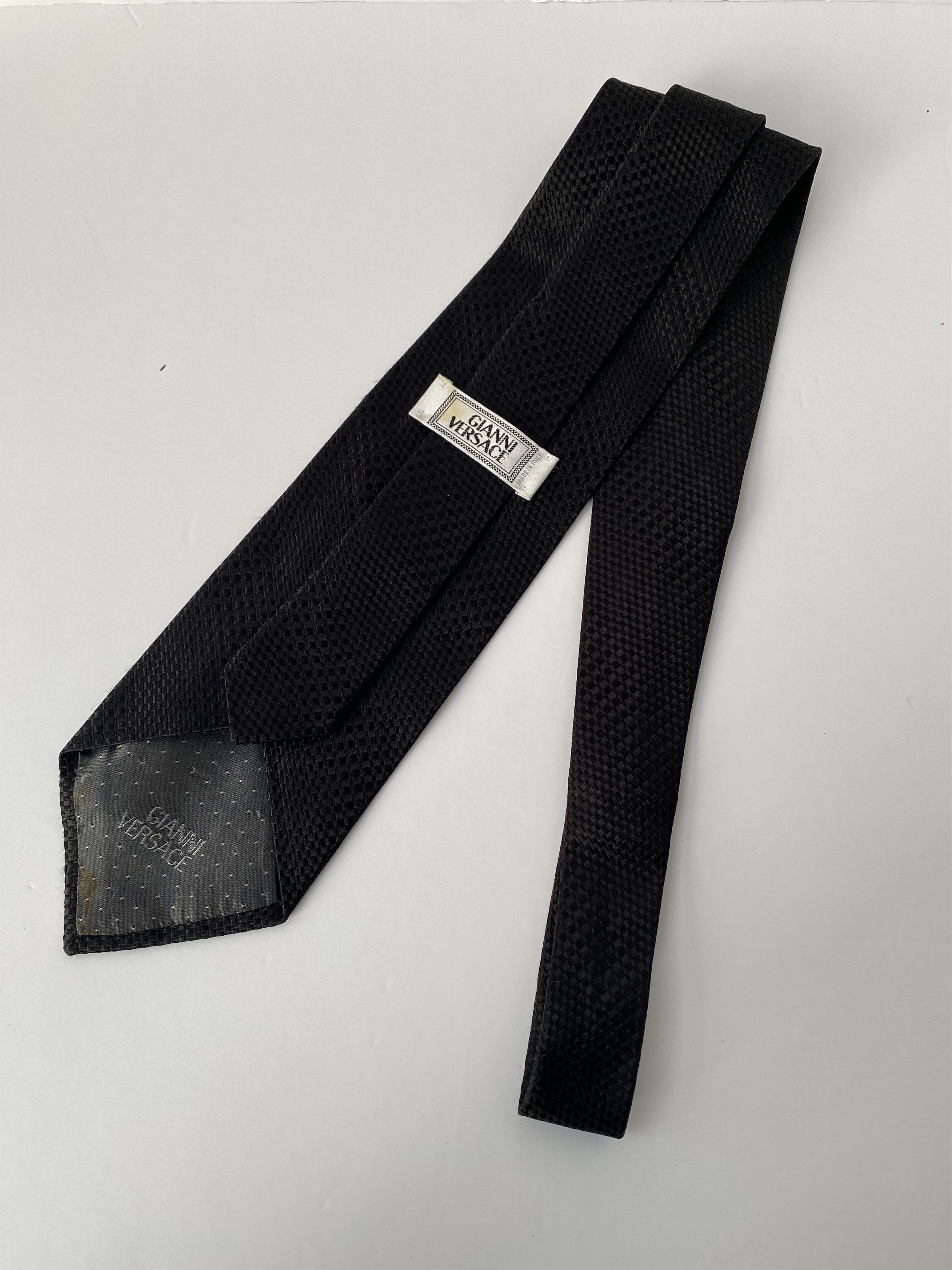 Versace Gianni Versace Black Silk Tie Size ONE SIZE - 3 Thumbnail
