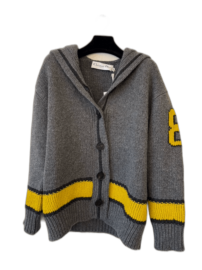 Dior Dior Gray Wool Cardigan with Hood-2506 Size M / US 6-8 / IT 42-44 - 1 Thumbnail