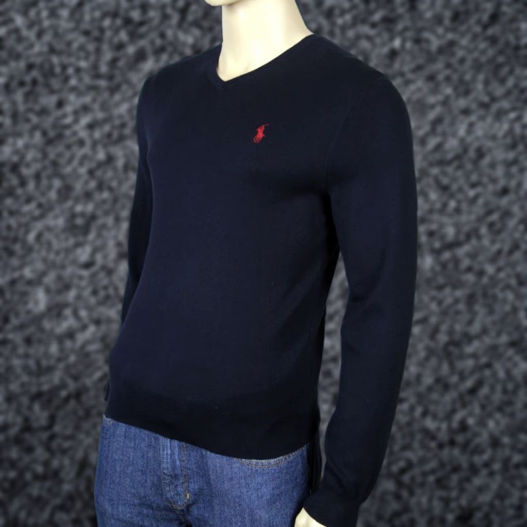 Polo Ralph Lauren Polo Ralph Lauren XL Navy Blue Pima Cotton Sweater Red Pony NWT X-Large Size US XL / EU 56 / 4 - 1 Preview