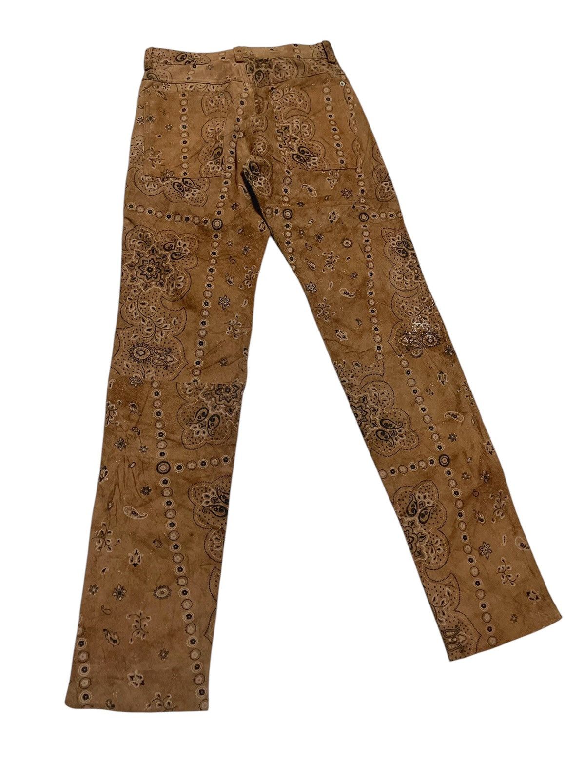 Japanese Brand VINTAGE PAISLEY SUEDE LEATHER PANTS KAPITAL DESIGN Size US 27 - 4 Thumbnail